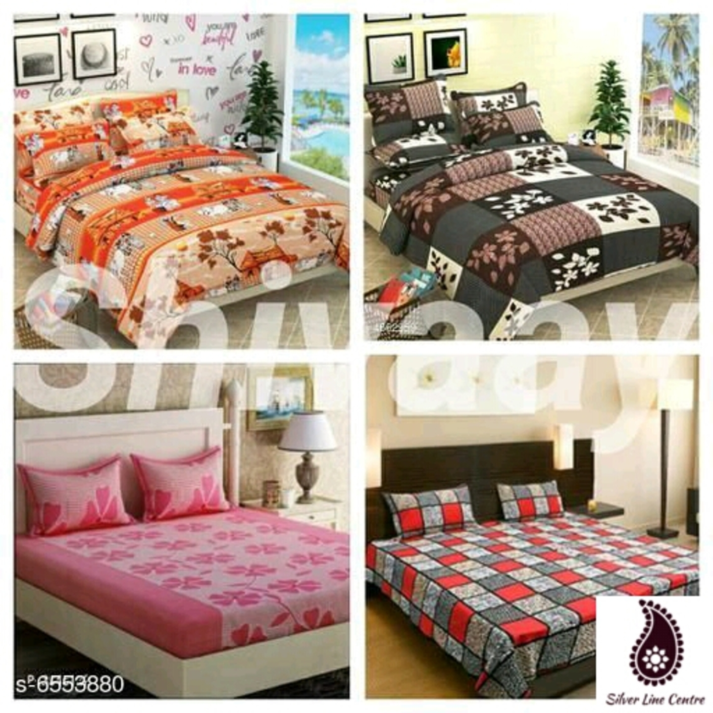 Bedsheet Double Bed Polybend Cotton-4 pkt