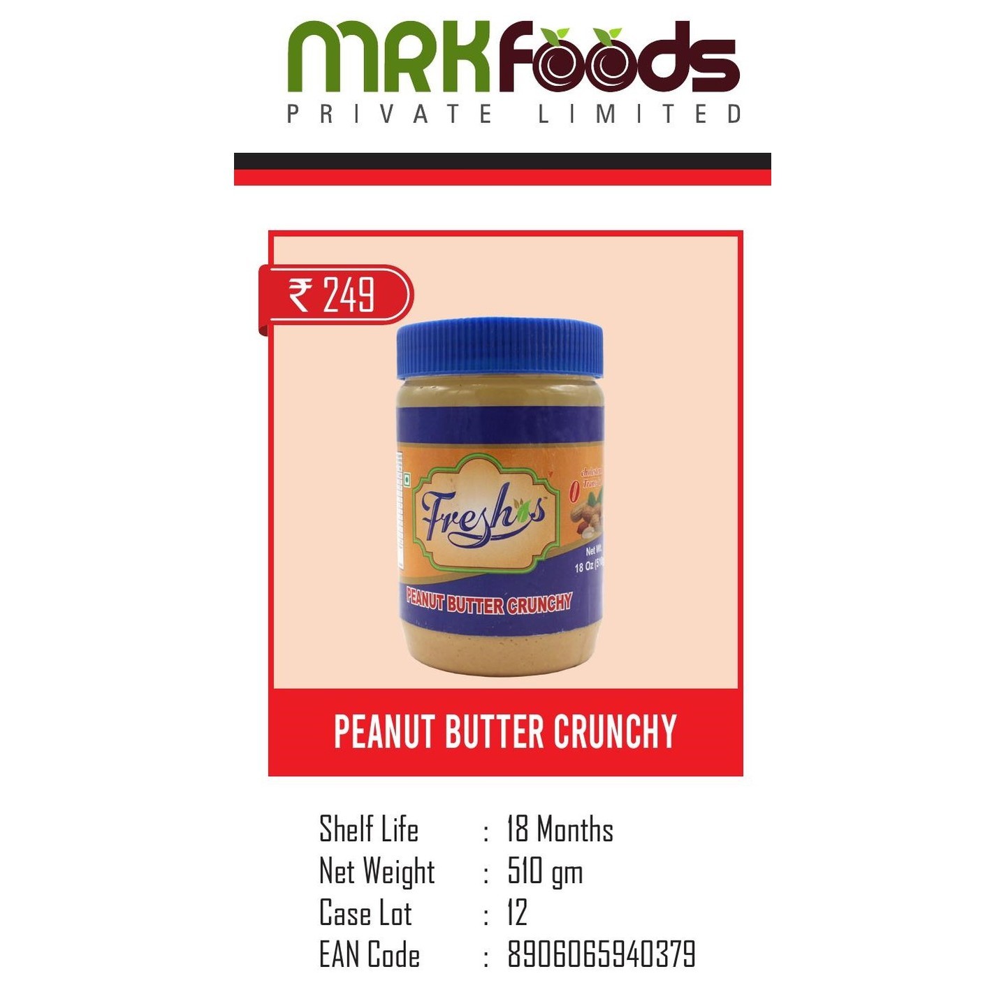 Peanut Butter Crunchy- 510 gm