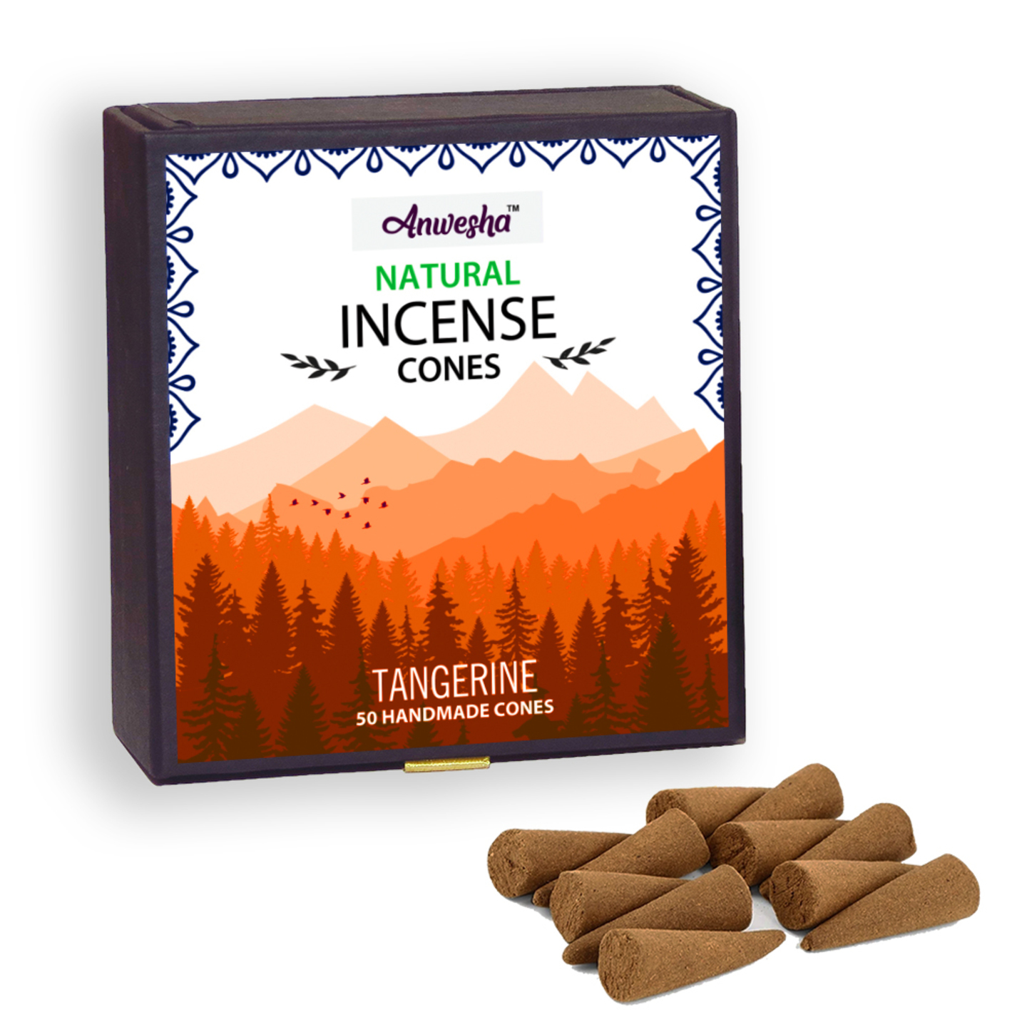 Tangerine Incense Cones Box - 50 Cones