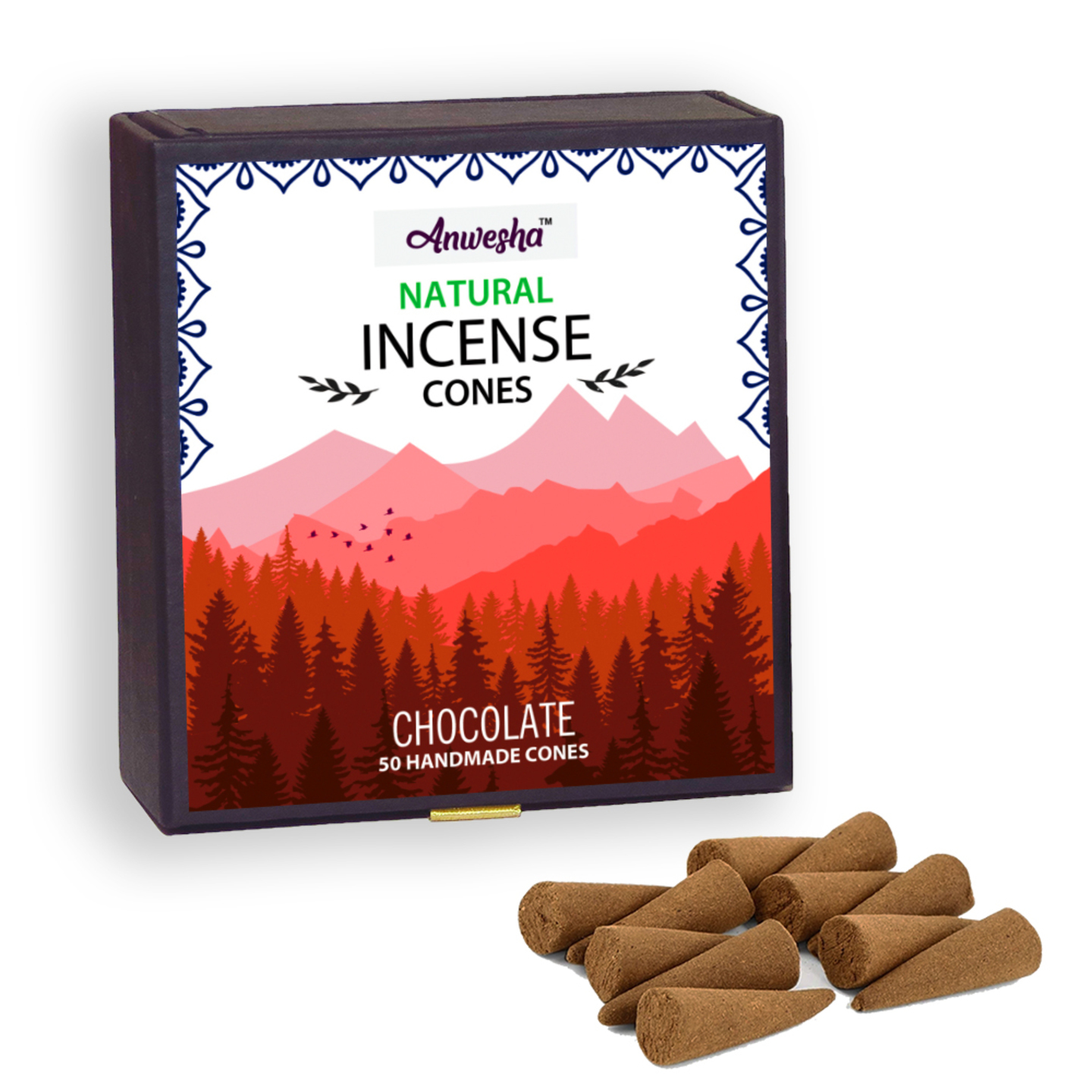 Chocolate Incense Cones Box -50 Cones | By Anwesha