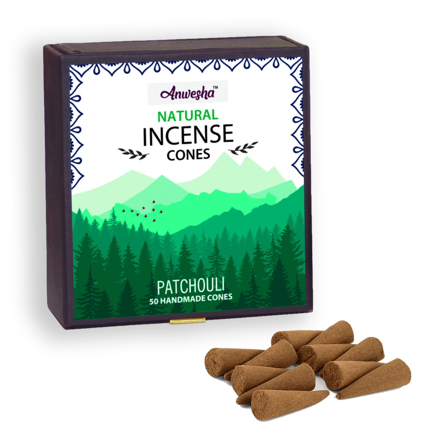 Patchouli Incense Cones Box - 50 Cones