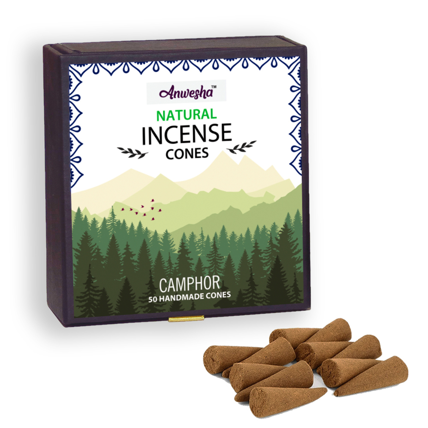 Camphor Incense Cones Box - 50 Cones | By Anwesha