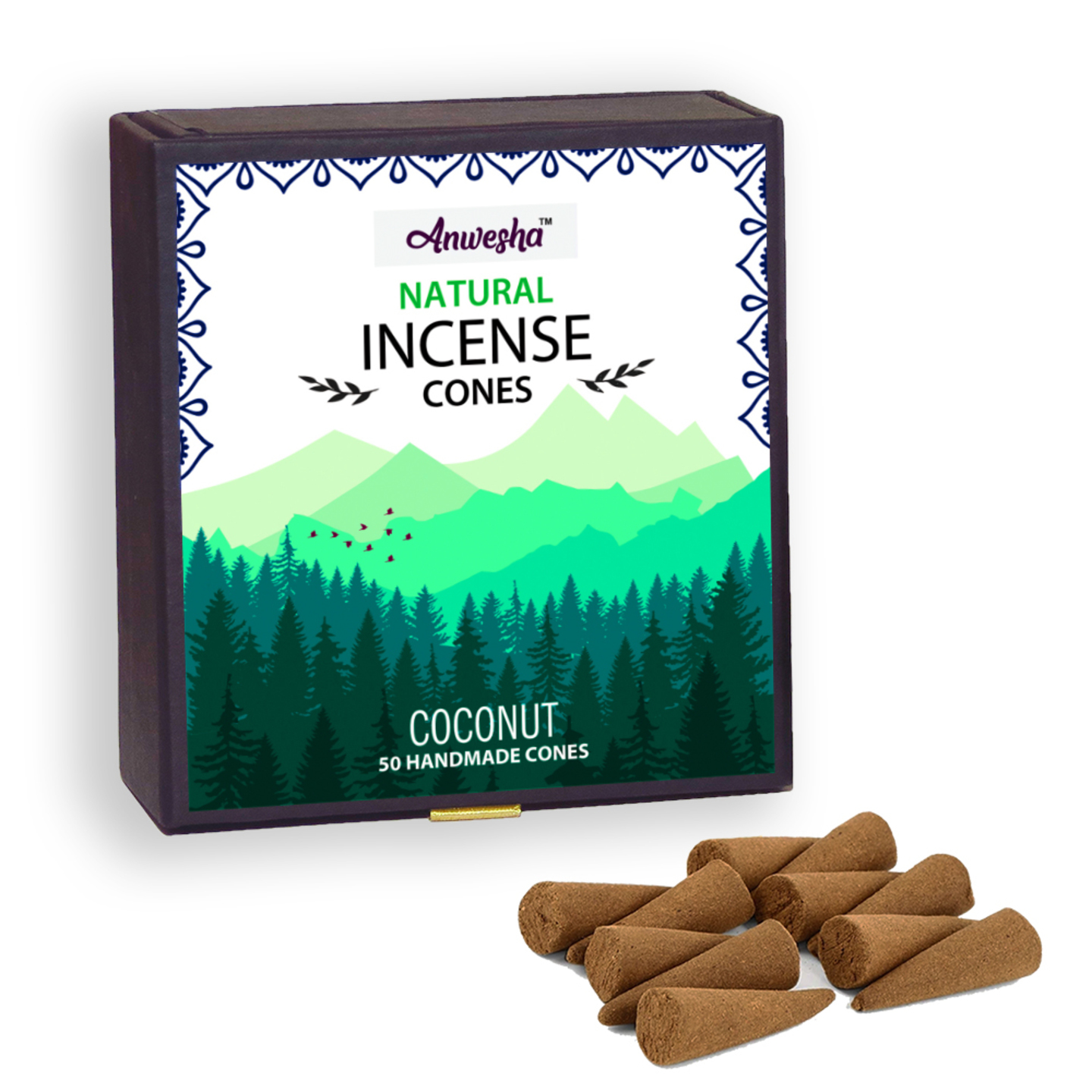 Coconut Incense Cones Box -50 Cones