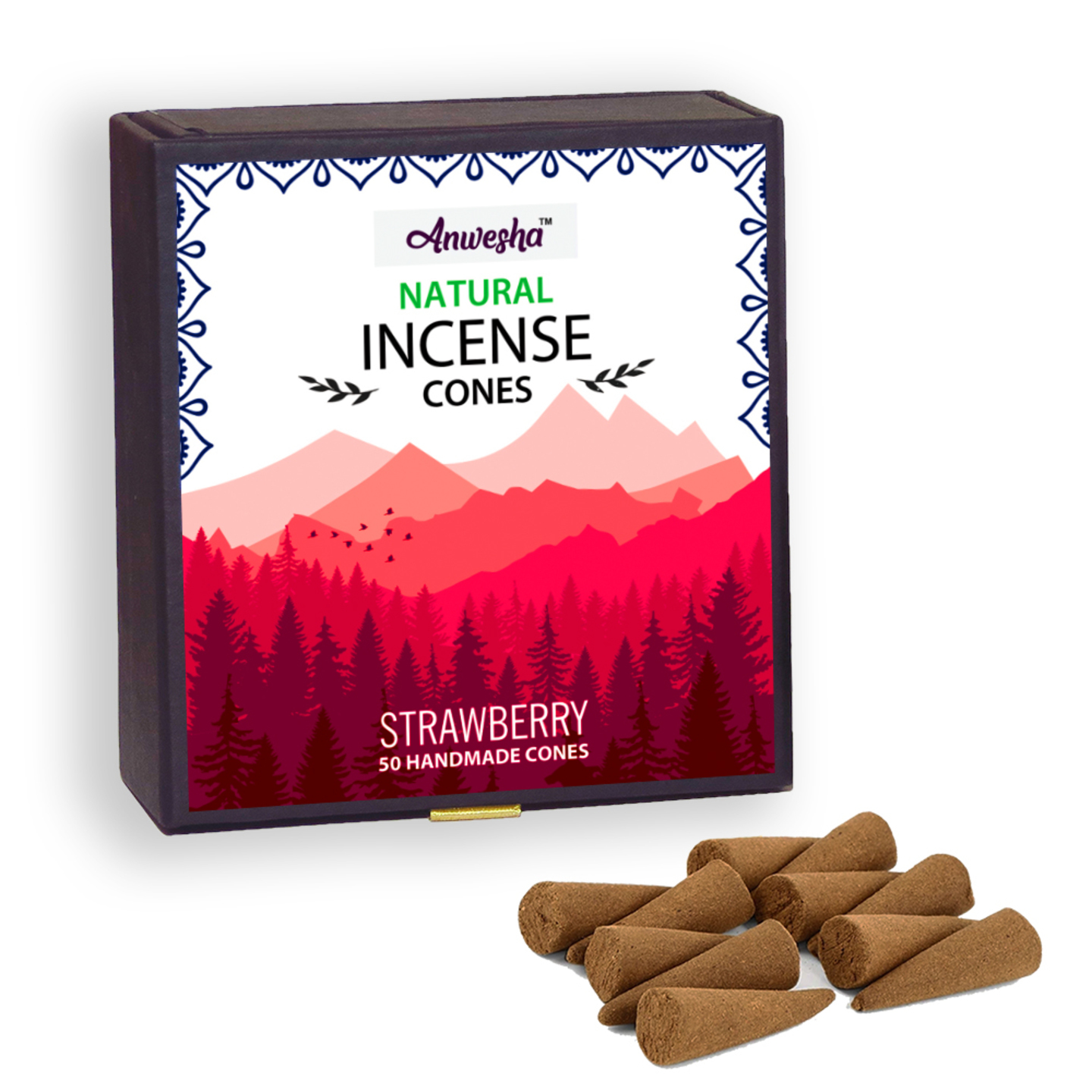Strawberry Incense Cones Box  - 50 Cones