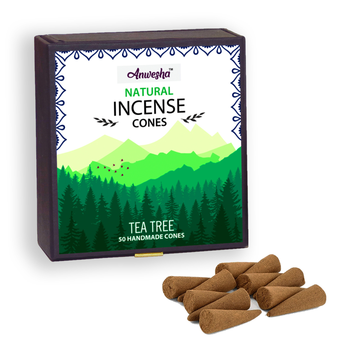 Tea Tree Incense Cones Box  - 50 Cones