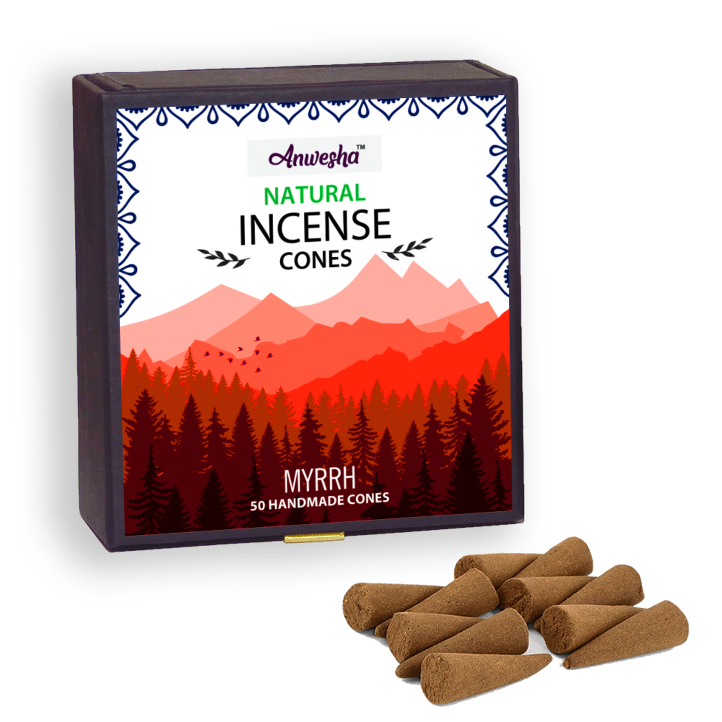Myrrh Incense Cones Box  - 50 Cones