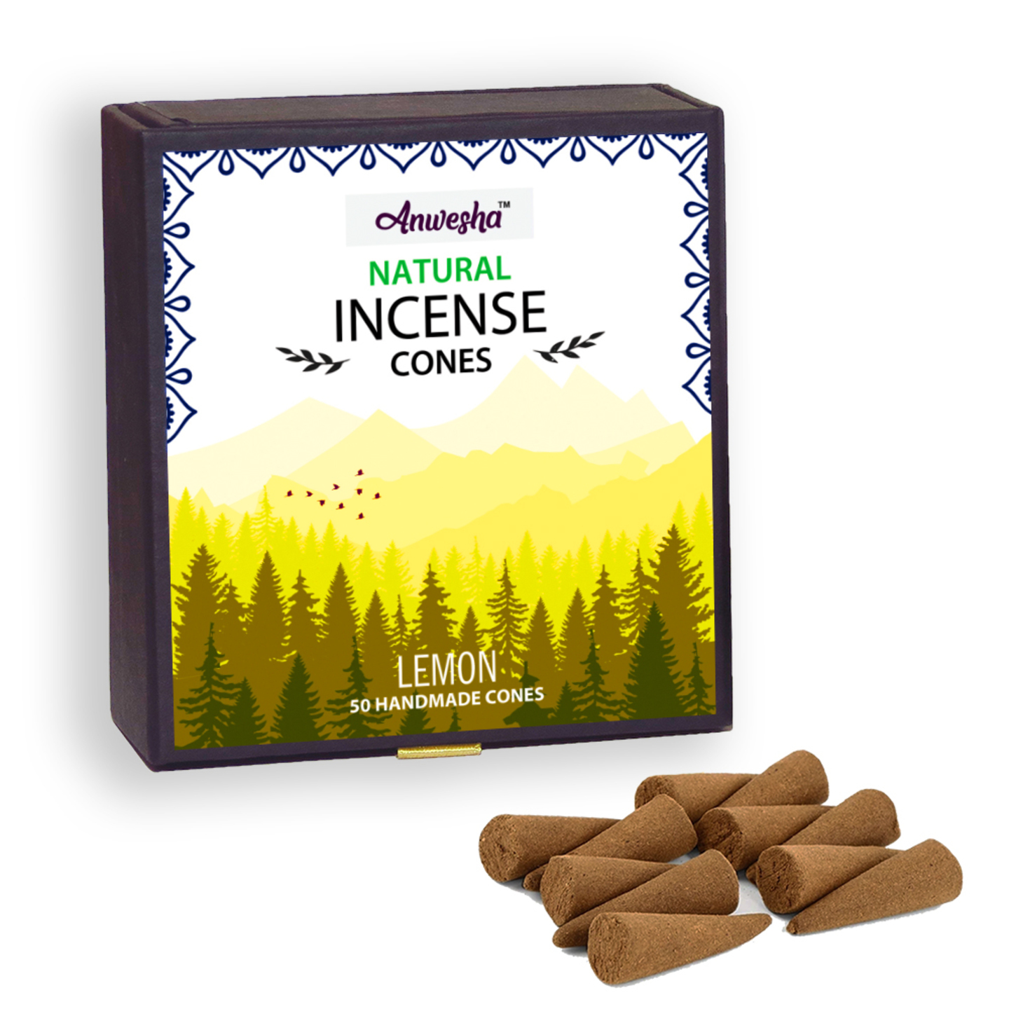 Lemon Incense Cones Box Set - 50 Cones