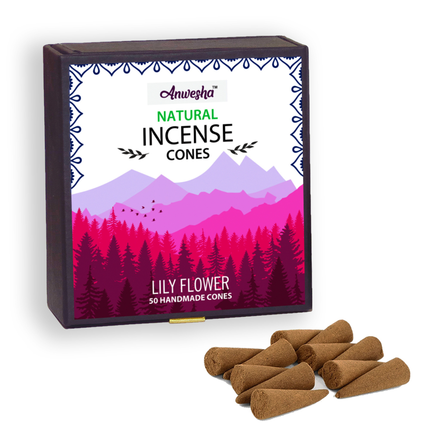 Lily Flower Incense Cones Box - 50 Cones