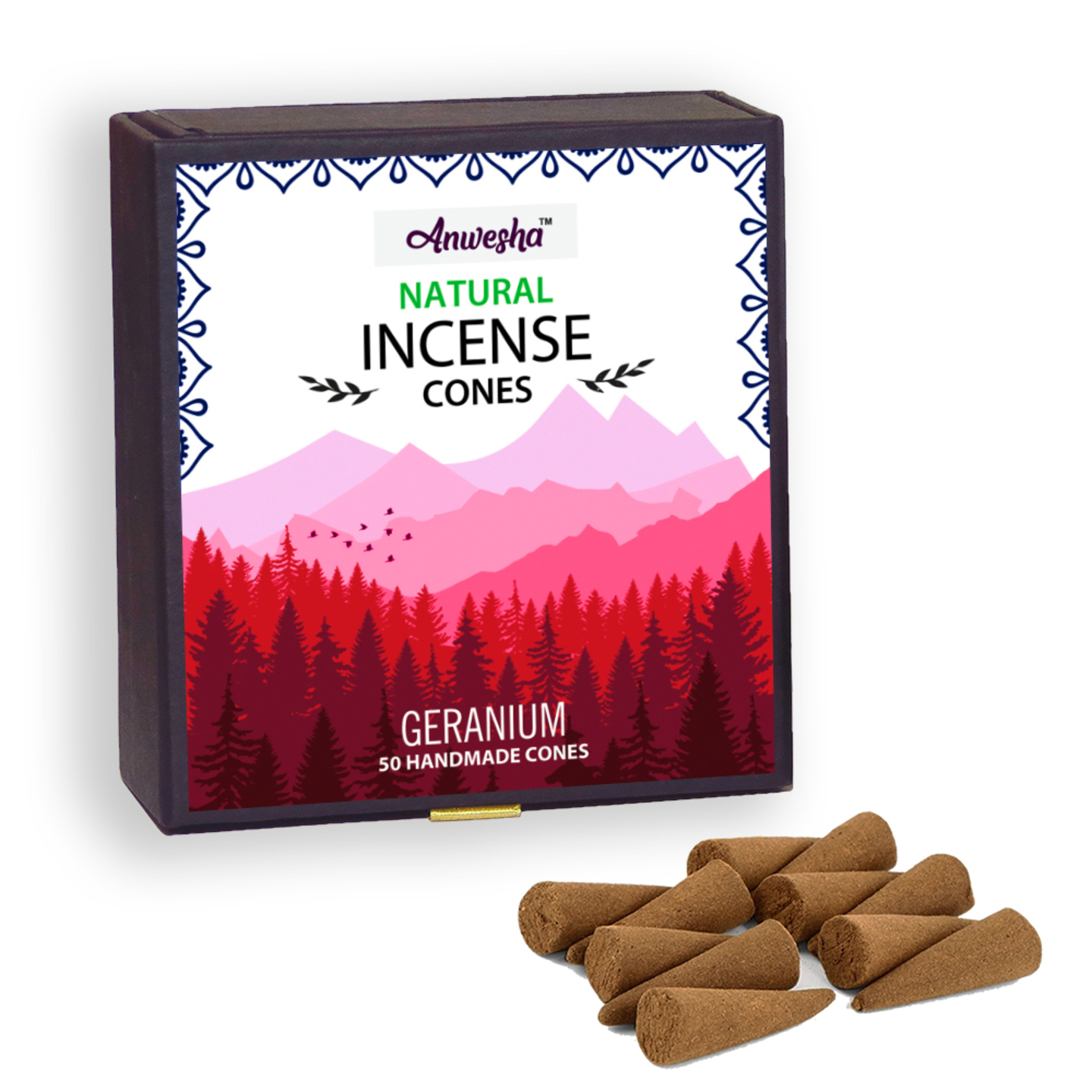 Geranium Incense Cones Box - 50 Cones