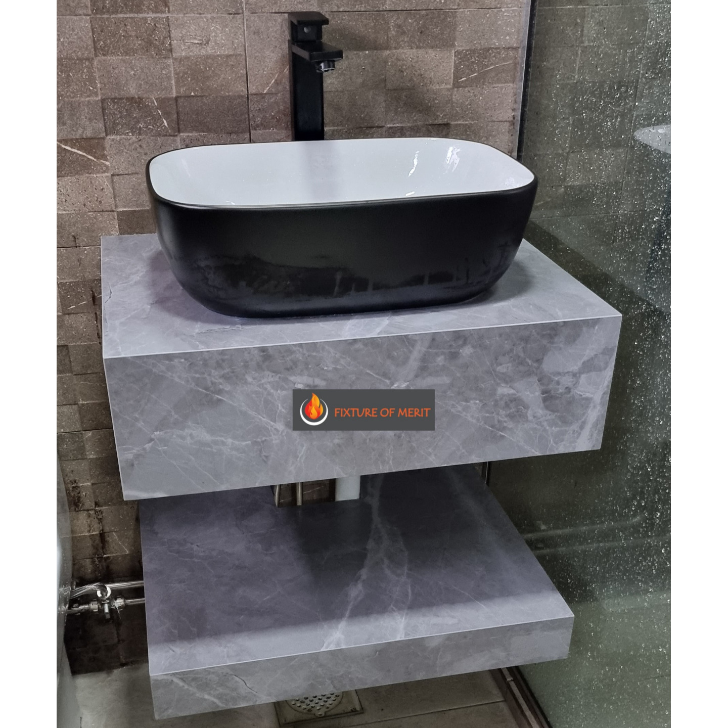 70cm Sintered Stone Marble Grey