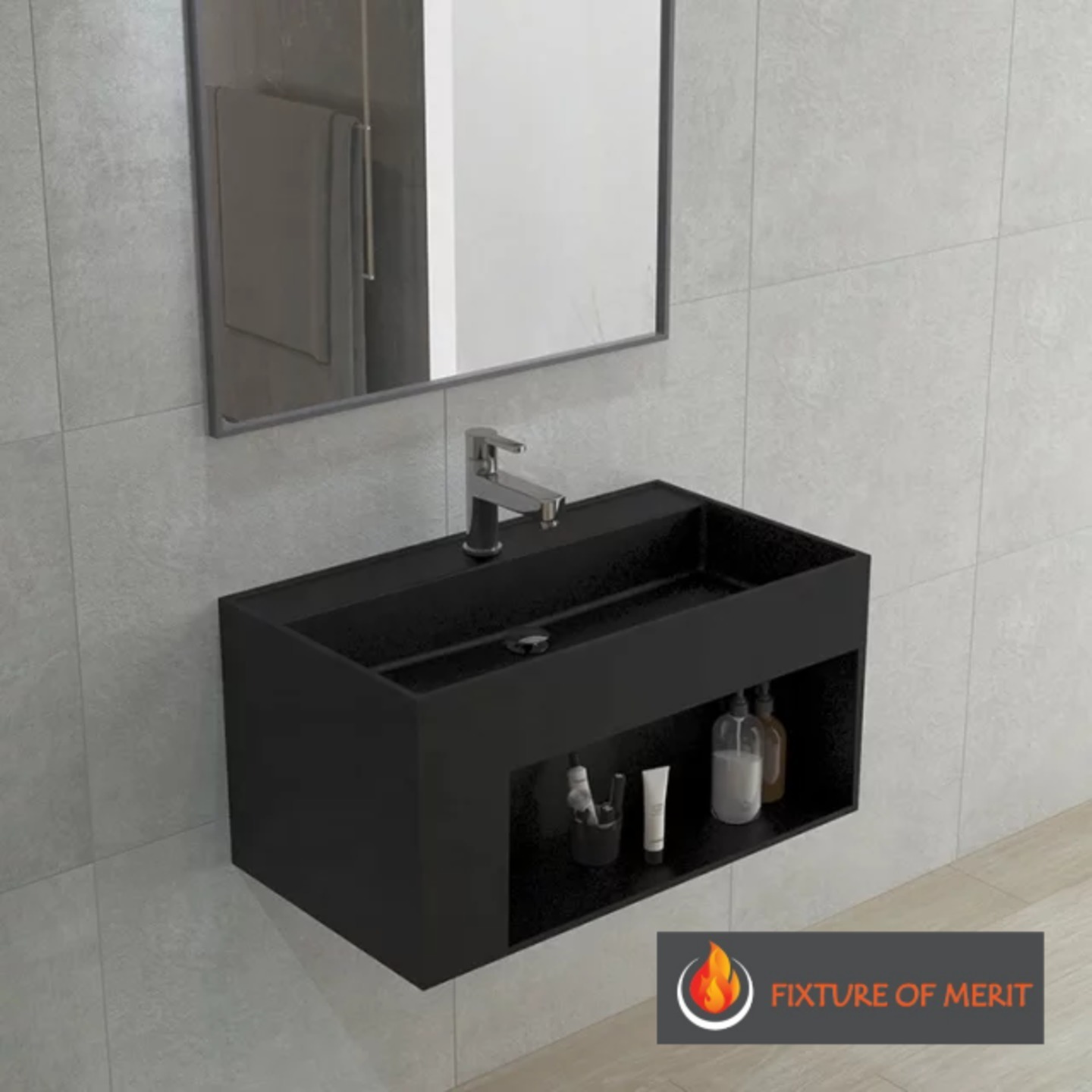 Veneto Black Stone Resin 60cm