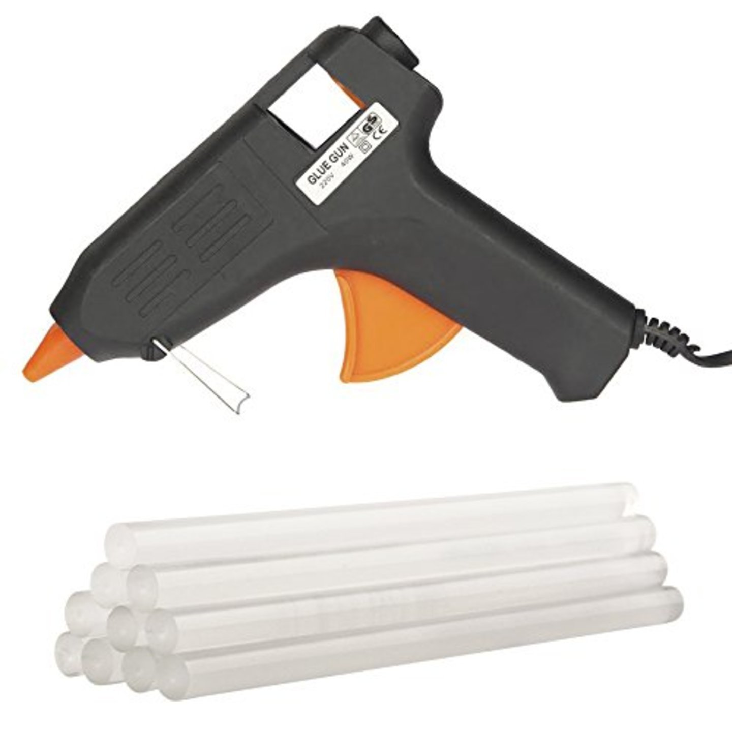 Qatalitic 40W Hot Melt Glue Gun  High-Tech Heating Technology For DIY Art & Crafts, Quick Repairs, Project Works  Included With 10 Glue Sticks of 11 mm