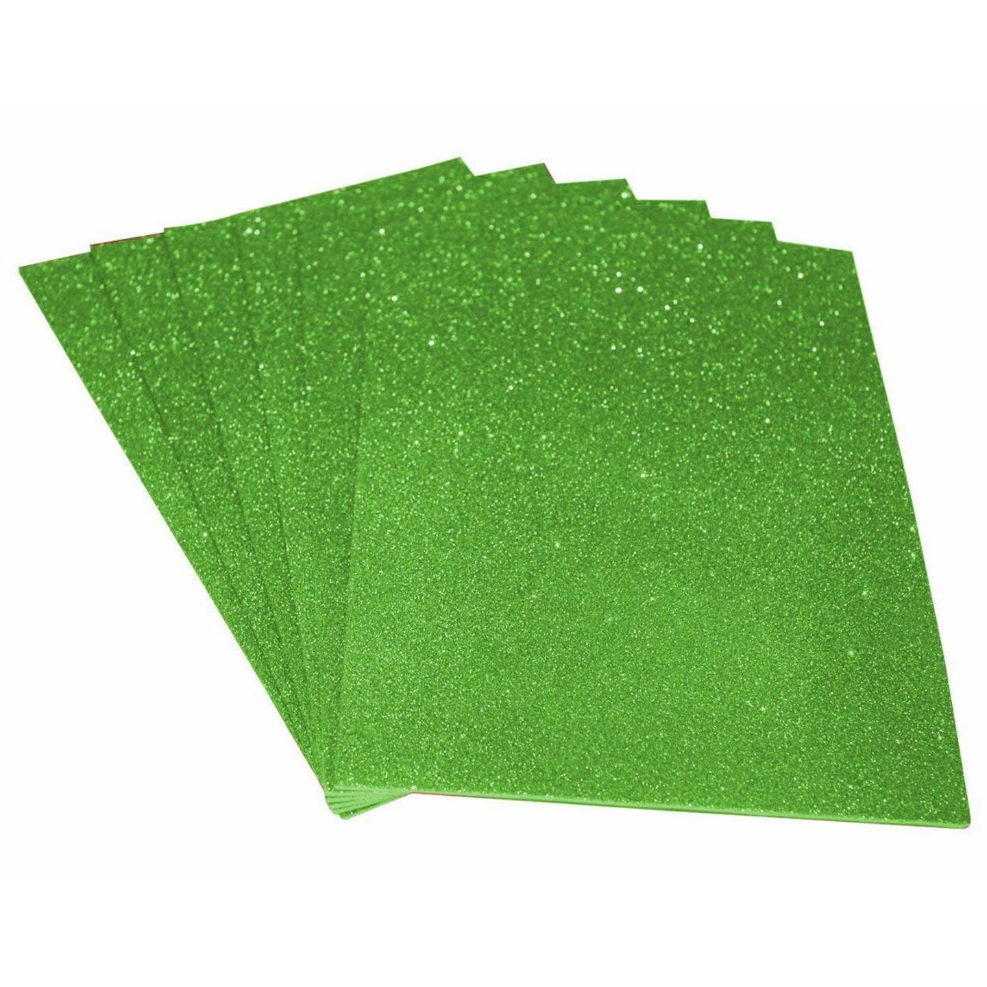 Qatalitic A4 Size Glitter EVA Foam Sheets | For DIY Art & Crafts and Project Making (Pack of 10)