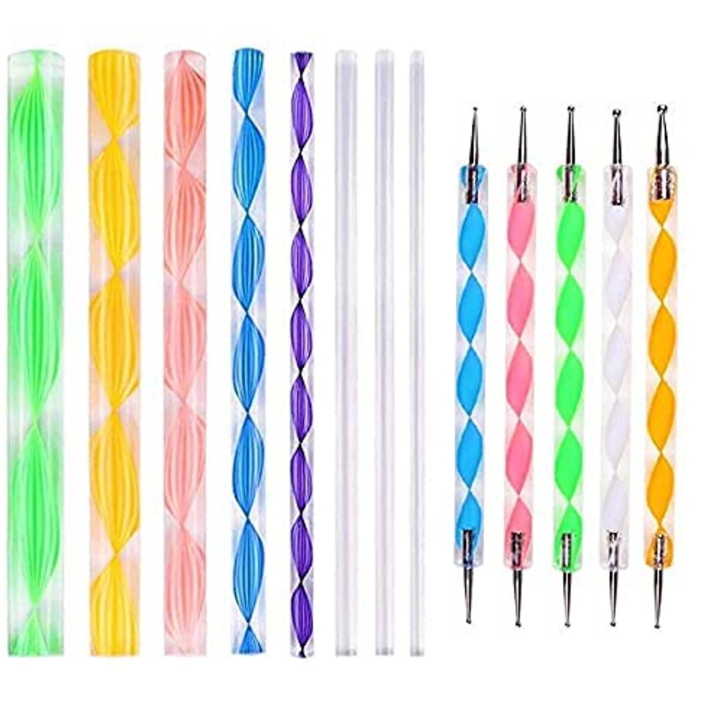 Qatalitic 13 Pcs Mandala and Acrylic Dotting Tool Set, Embossing Stylus for Pottery Ceramic and Polymer Clay, Pottery Craft Nail Art Supplies