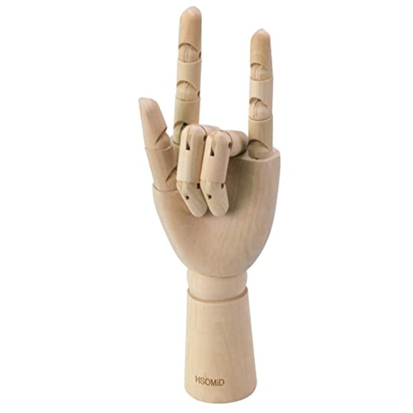 Qatalitic Flexible Wooden Sectioned Opposable Articulated  Manikin Hand Model for Sketching Drawing Painting Home Office Desk Decoration (12 Inch Left Hand)
