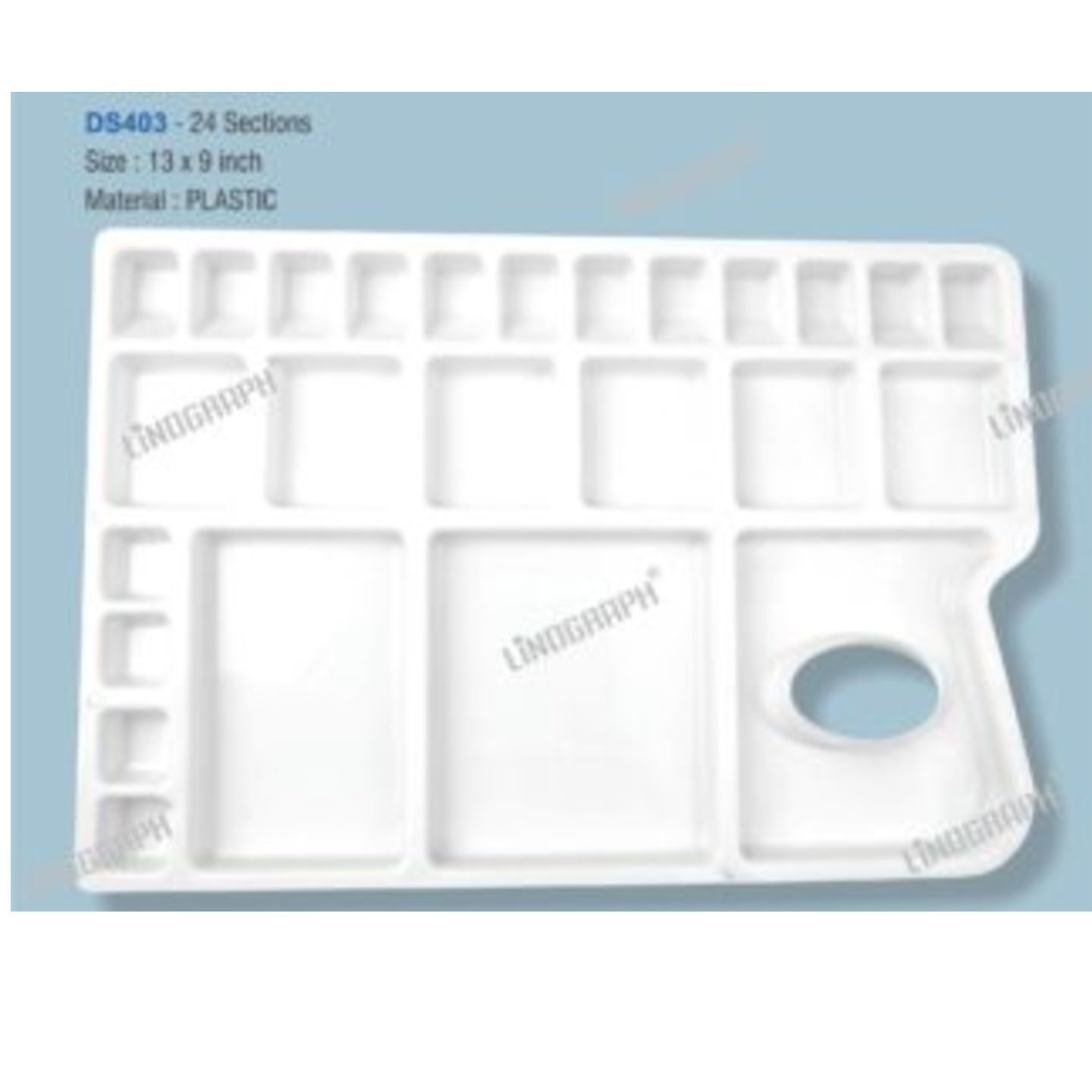 Qatalitic 24-Well Plastic Palette - Perfect for Artists, Professionals, Students, and Beginners - Size 13x9 Inches
