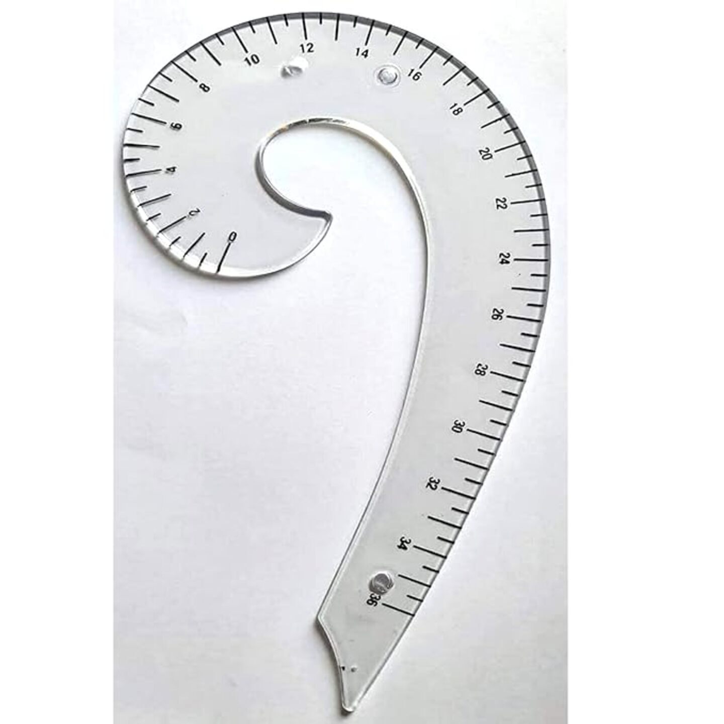 Qatalitic  French Curve with Marking Armhole Curve Tailoring Materials Dark Visible Lines  Used in Drawing Armholes and Neckline While Drafting Patterns for Tailors and Fashion Designing (Transparent)