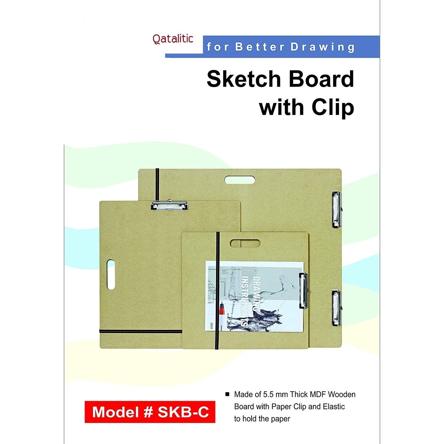 Qatalitic Sketch Board with Clip - 12"x16"
