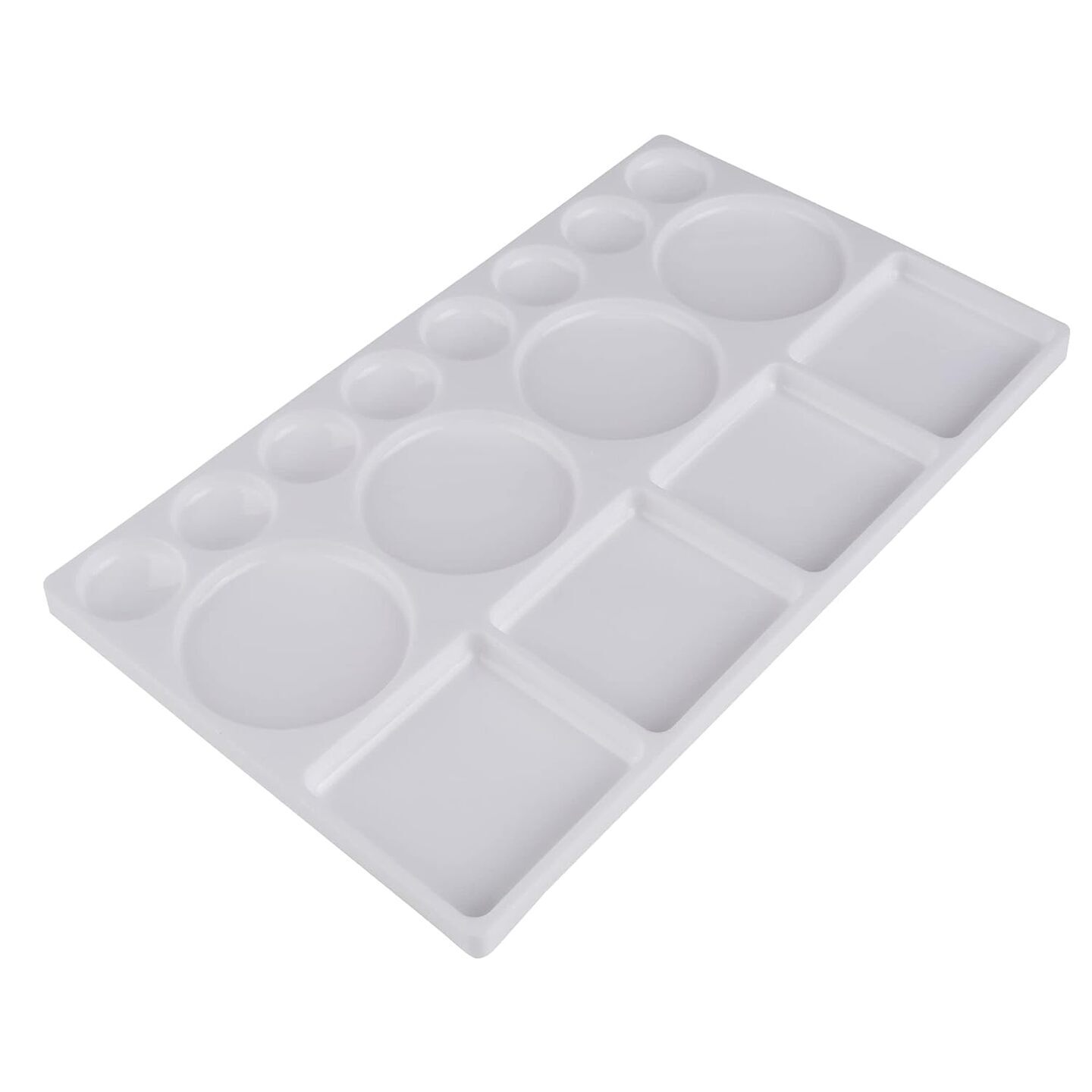 Qatalitic Rectangle Plastic Painting Palette with 16 Well  from Beginners to Professional, Use for DIY Art & Crafts, Paintings and Project Making