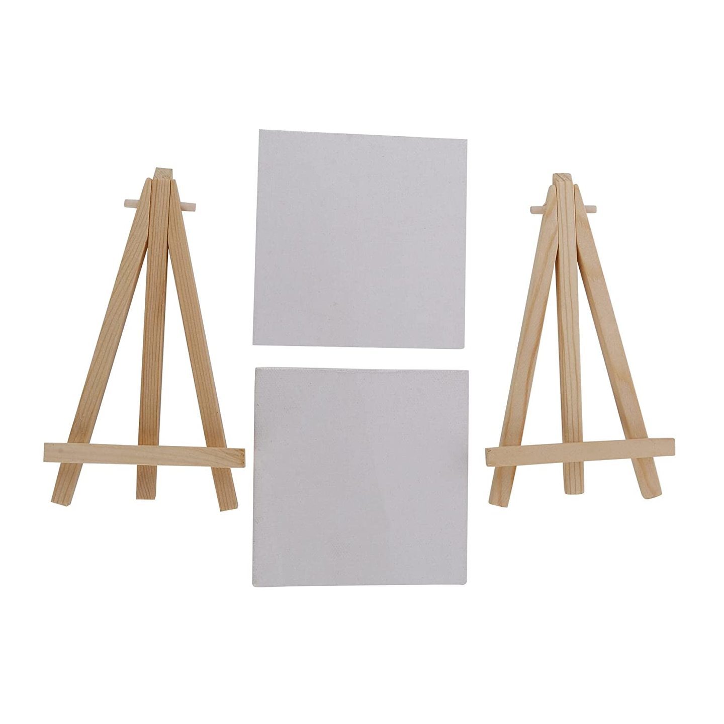 ASIN B07ZMS5358 Mini Display Easel with Canvas Board 10x10cm Pack of 2pc