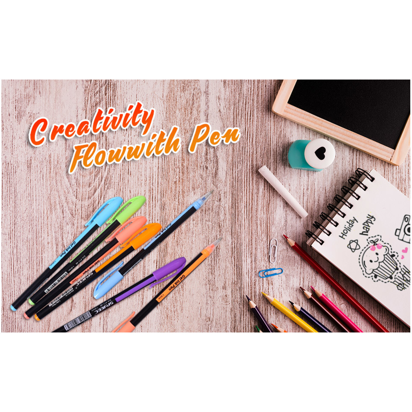 Qatalitic 48 Pc Color Gel Pens Set, Glitter, Metallic, Neon Pens Set Good Gift for Coloring Kids Sketching Painting Drawing