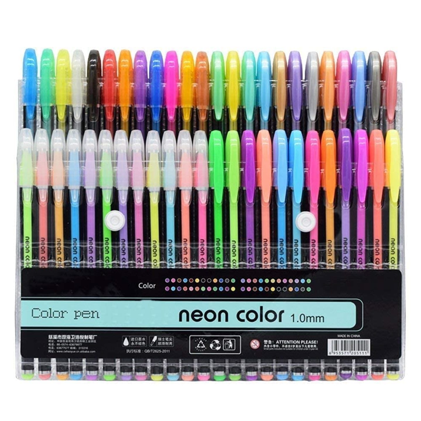 1.VeriXpress Set of 48 Neon Gel Pens consisting Fluorescent, Metallic, Glitter, and Pastel Colour pens for DIY Art & Crafts (Sketching, Drawing & Painting Purpose)