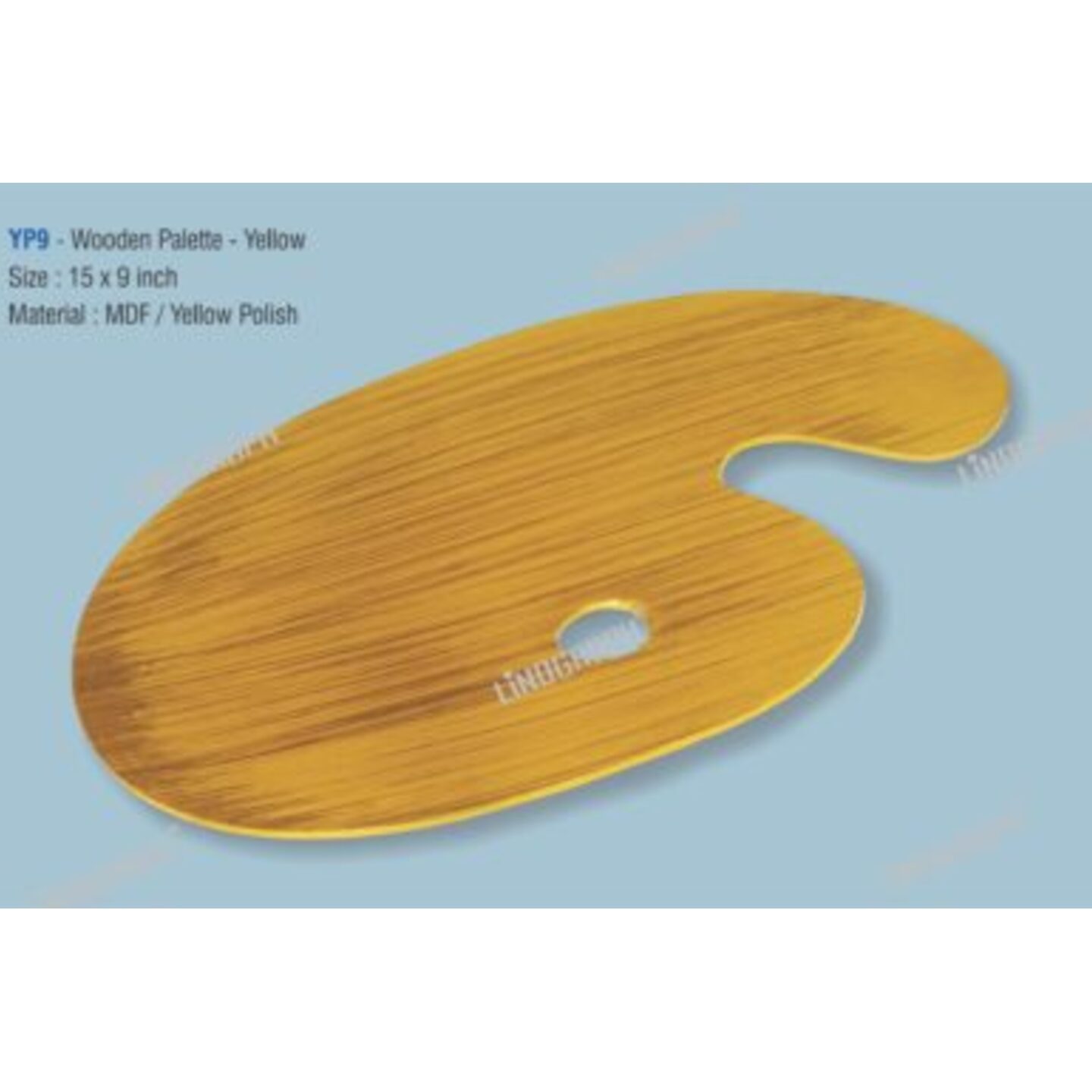 Qatalitic Large Wooden Oval-Shaped Artist Painting Palette with Thumb Hole - Wood Paint Color Mixing Tray - Easy Clean, Mix Acrylic, Oil, Watercolor 15 X 9 CM
