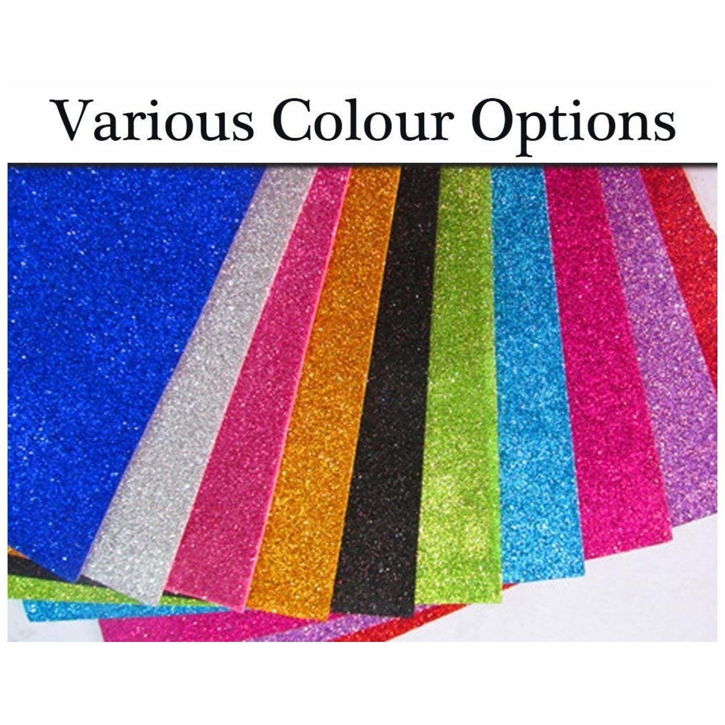 Qatalitic A4 Size Glitter EVA Foam Sheets  Self Adhesive & Easy to Peel  For DIY Art & Crafts and Project Making Pack of 10
