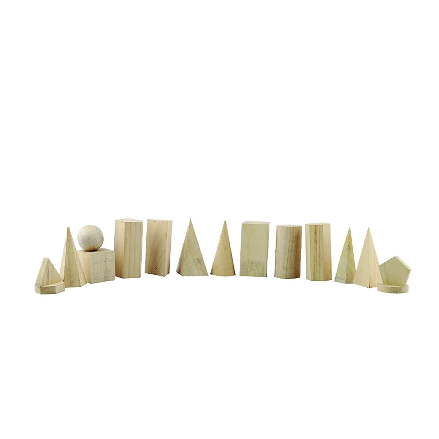 Qatalitic Geometrical Model Figures - Set of 12 Different Shapes – Height 4 Inches- Packed in Wooden Case