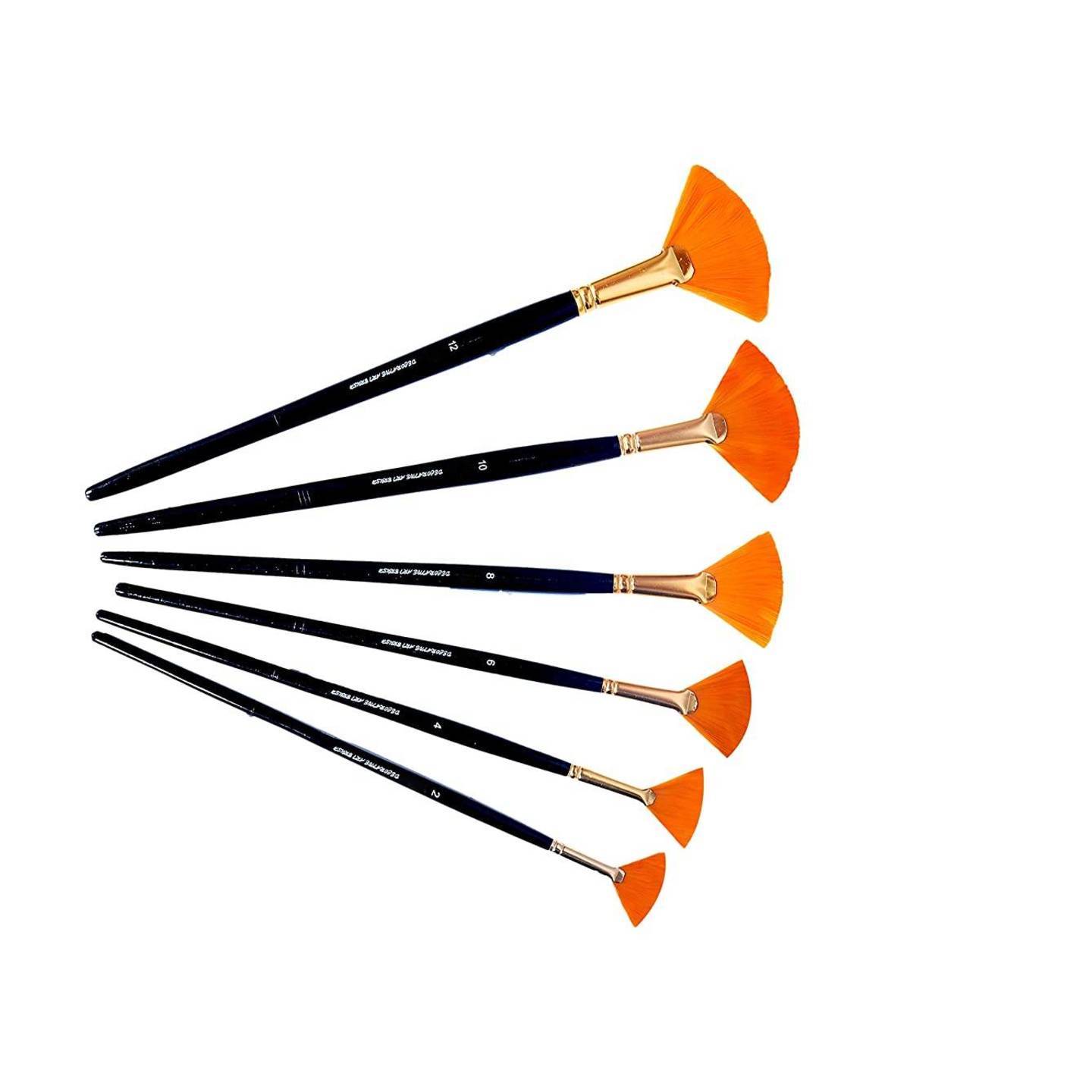 ASIN B01CBFPKM4Fan Golden Taklon Brush (Set Of 6) Synthetic Paint Brush For Oil, Nail Brush Art, Artist Acrylic Painting New Arrival