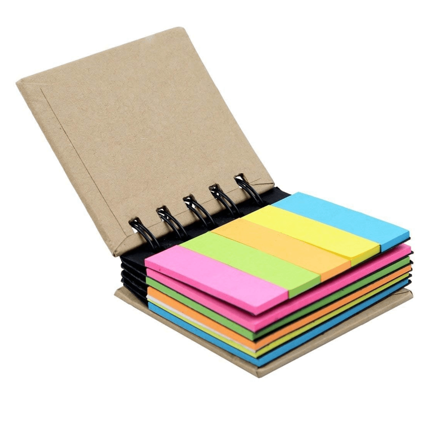 B08L61HT3S VeriXpress, Spiral Sticky Note Pad Pocket Size 3 x 2 inch with Adhesive Notes 125 Leaves and 125 Flags