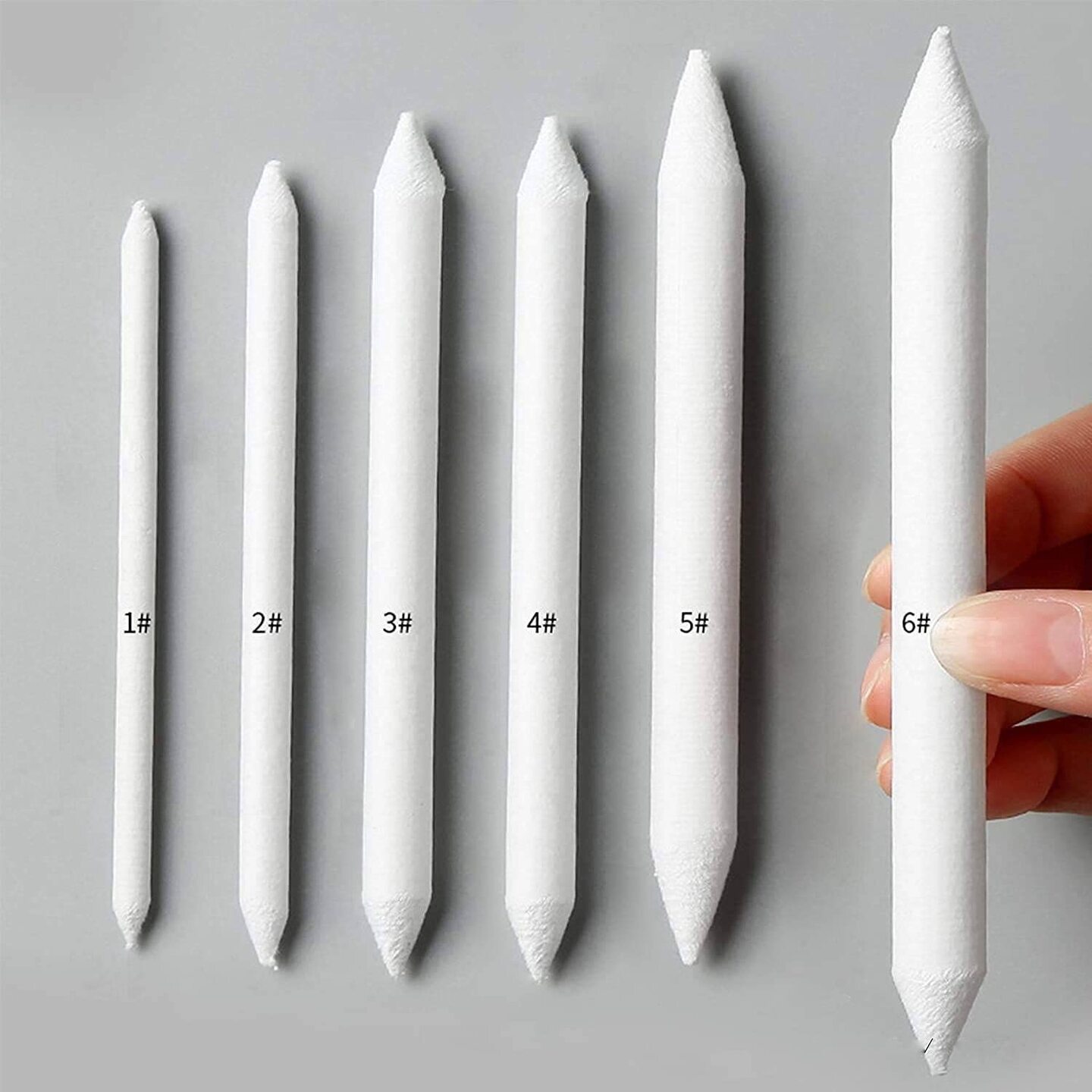 Qatalitic 6pc Blending stumps and tortillions paper art Blenders for Students Artist Charcoal Sketch Drawing Tools