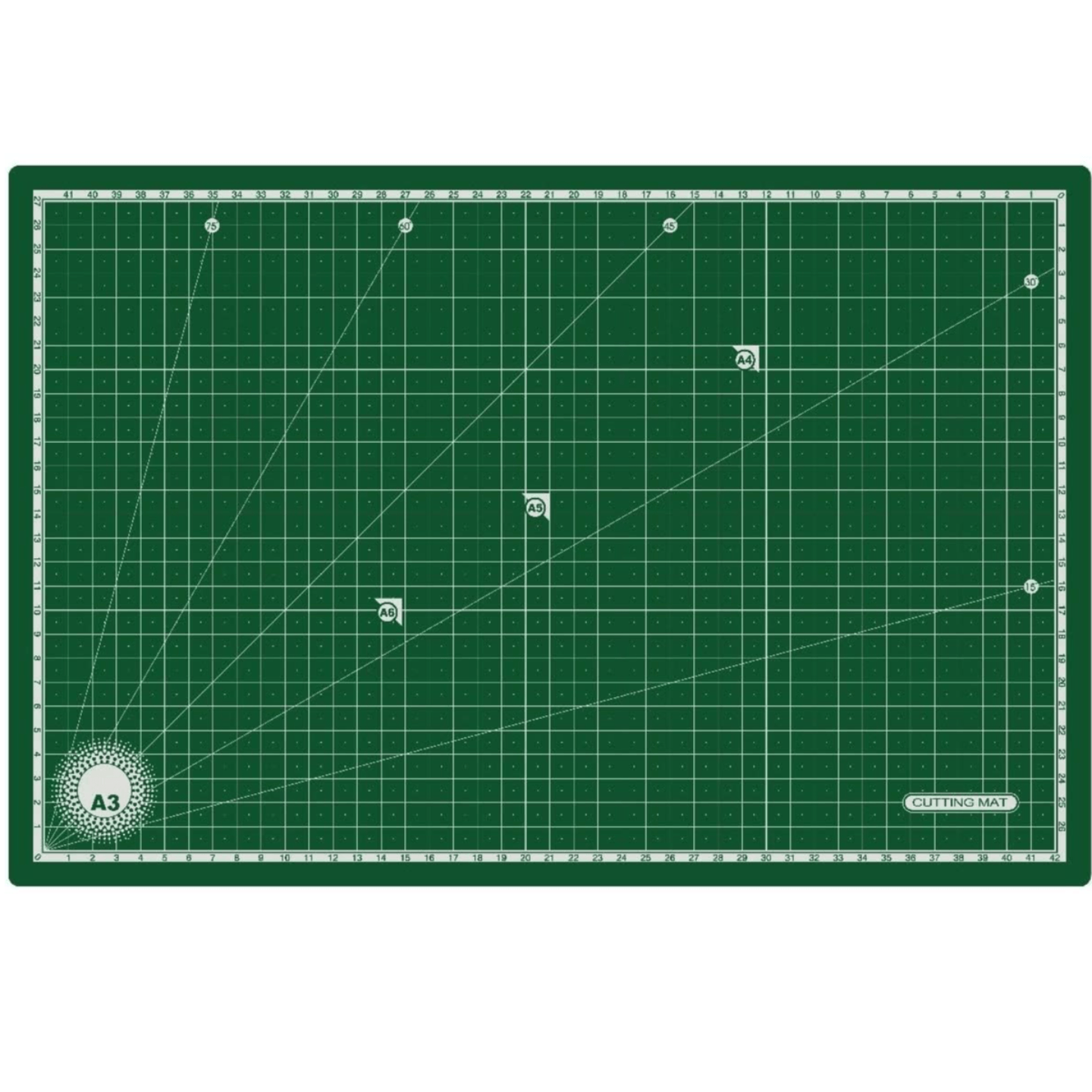 B082939RYQ Veriexpress, Flexible Cutting Mat, A3 Size 18 X 12 inch, Self-Healing, 5 Layered, Double Sided with Marked Pattern and Grids Green - Polyvinyl Chloride