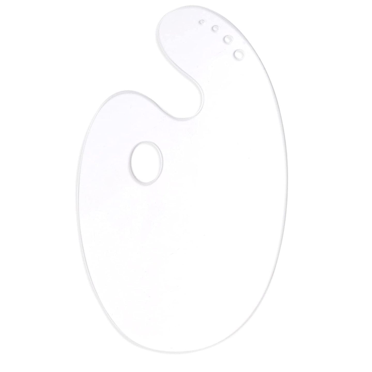 Qatalitic 12 x 7 inch Size Clear Transparent Acrylic Kidney Shaped Drawing Palette