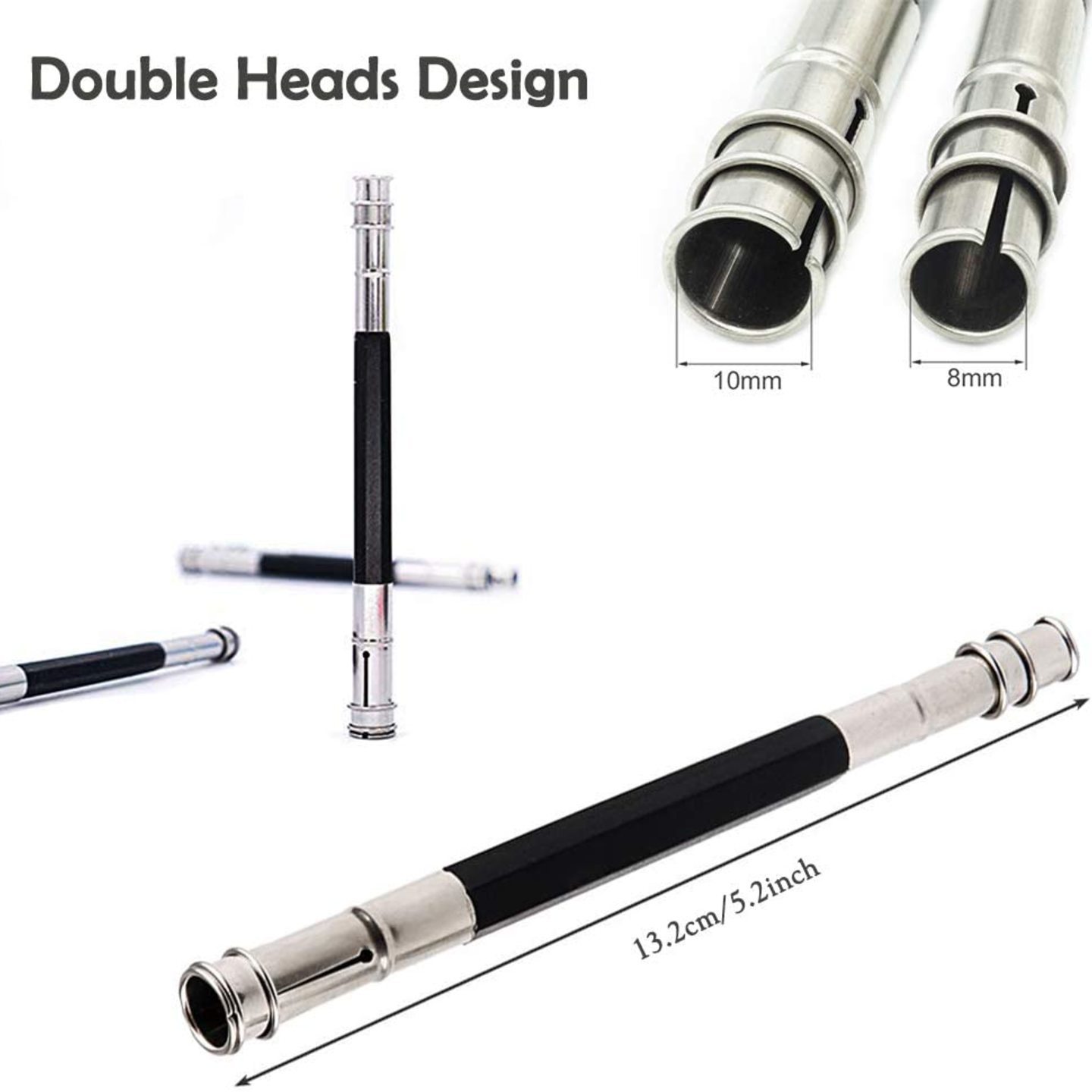 Qatalitic Pencil Extender / Lengthener with Metal Heads (Pack of 2) | Adjustable Handy Pencil Holder for Schools, Office, Eyeliners, Sketching, Writing and DIY Art & Crafts