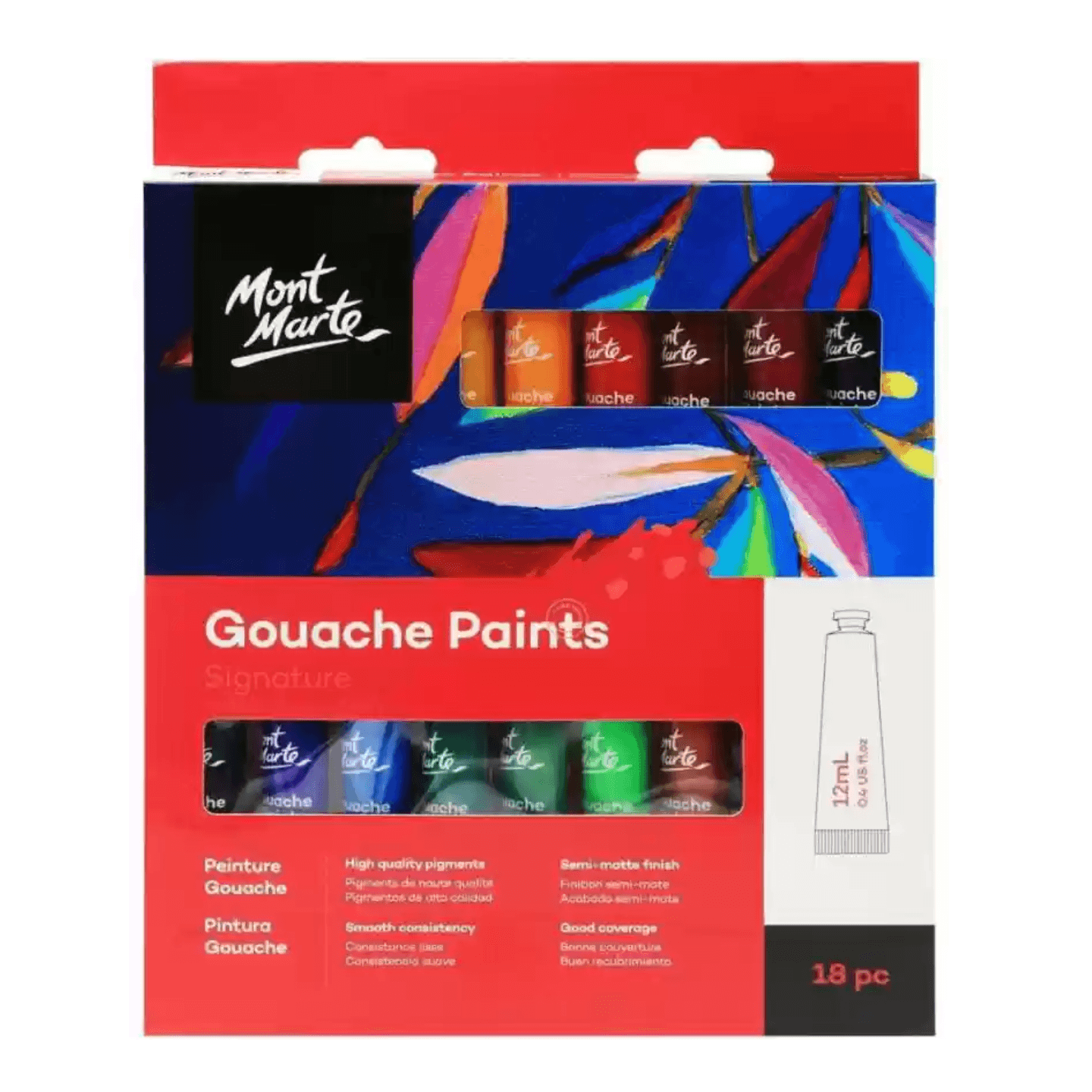 2.Qatalitic Gouache Fluorescent Paint, Set of 18 Colors 18 x 12ml  0.4oz with Rich Pigments, Vibrant, Non Toxic Paints for The Artist, Hobby Painters, Ideal for Gouache Techniques