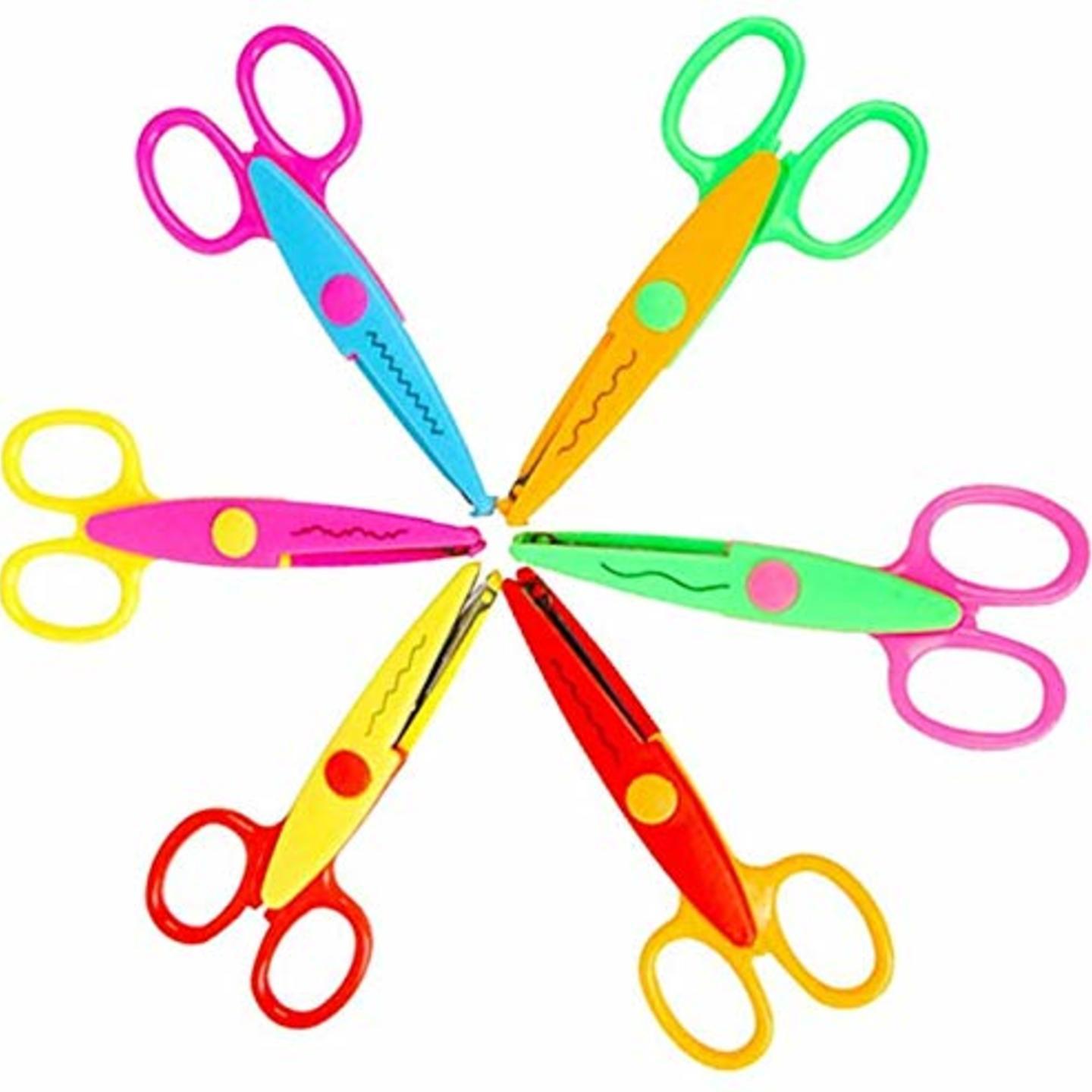 Qatalitic ZIGZAG Scissors PACK OF 6  For DIY Art & Craft , Home Handy -Crafts & Decoration Purpose