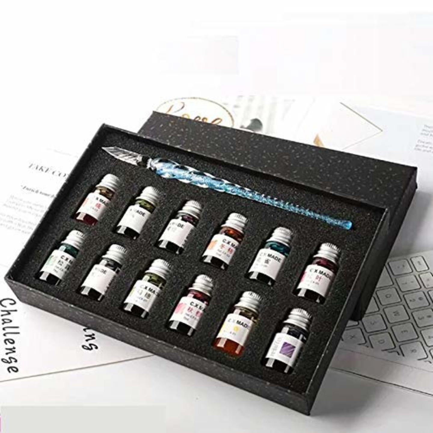 ASIN B085229CW2 Crystal Glass Dip Pen With 12 Colors