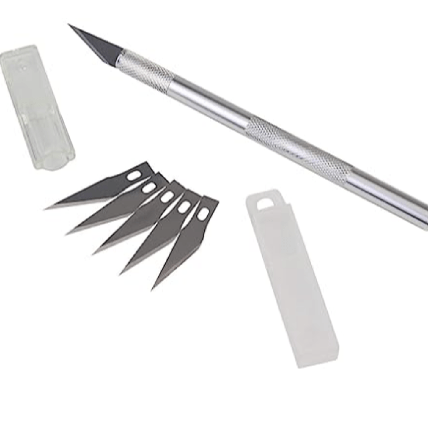 B07L8V3X2L Veriexpress,  Detail Pen Knife - Crafts Steel Knife Cutter Tool with 5 Interchangeable Sharp Blades