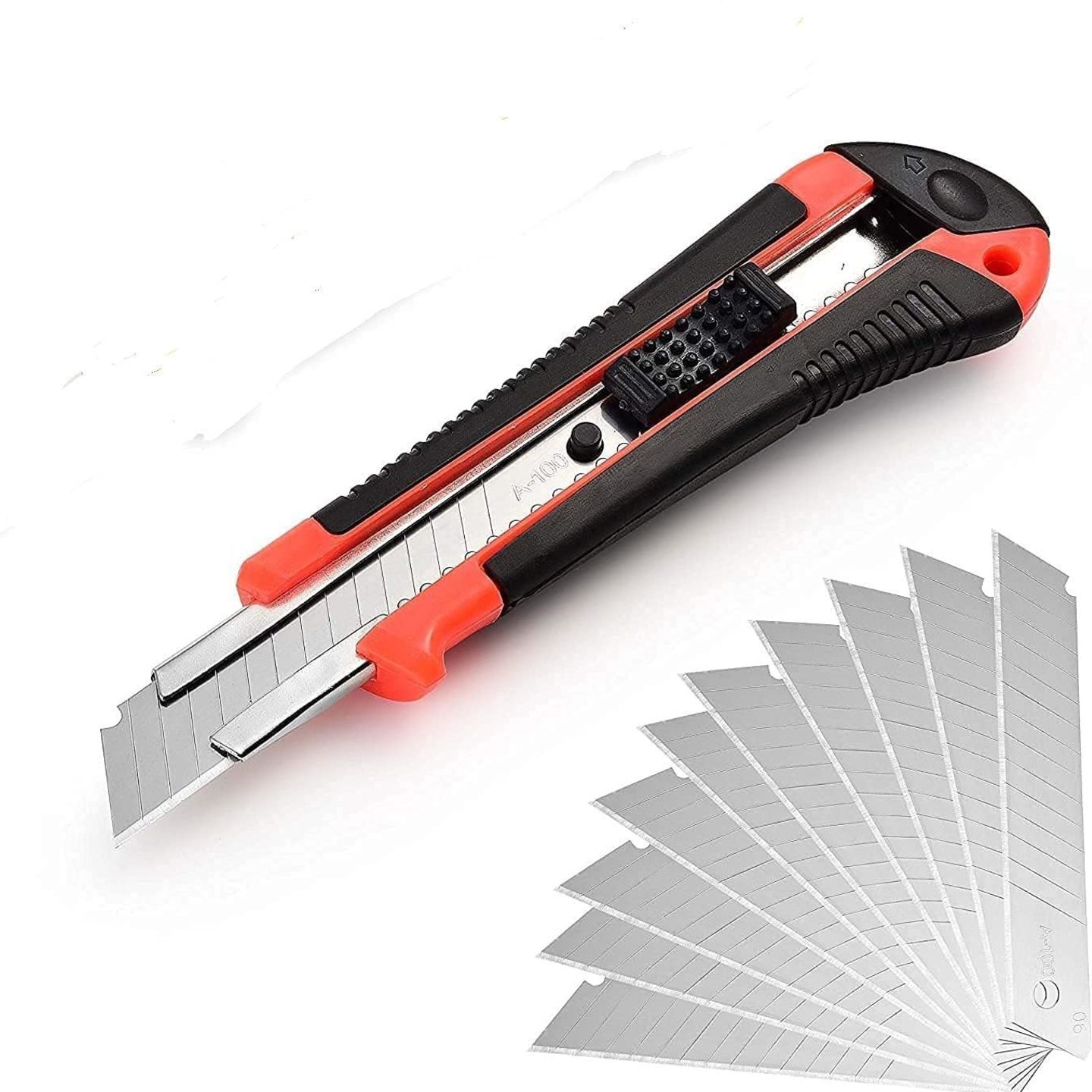 Qatalitic Heavy Duty 18 mm Cutter Knife Set With 10 Replacement Blades