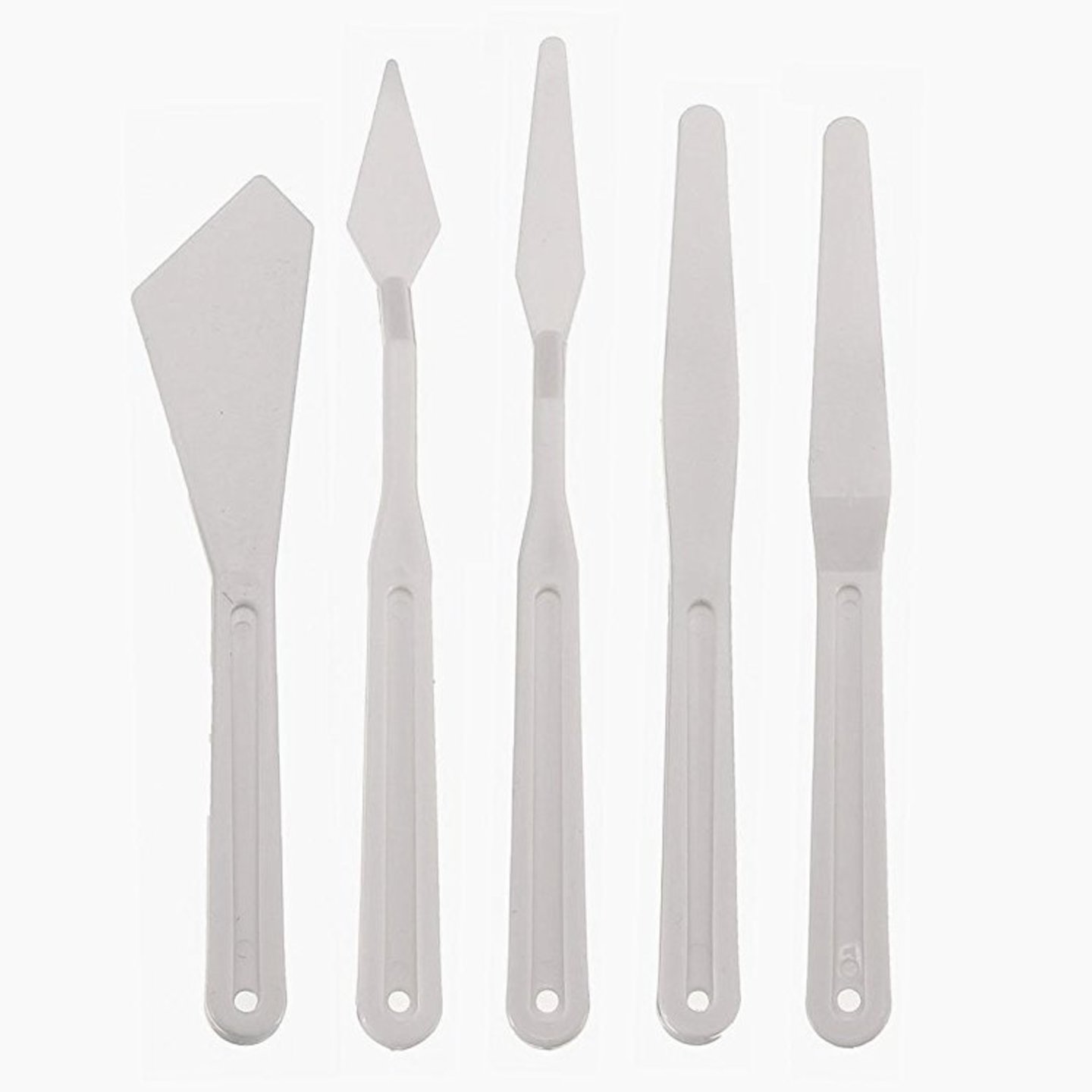 Qatalitic Plastic Palette Knives (Set of 5) | From Beginners to Professionals for Oils , Acrylics , Gouache , Inks .
