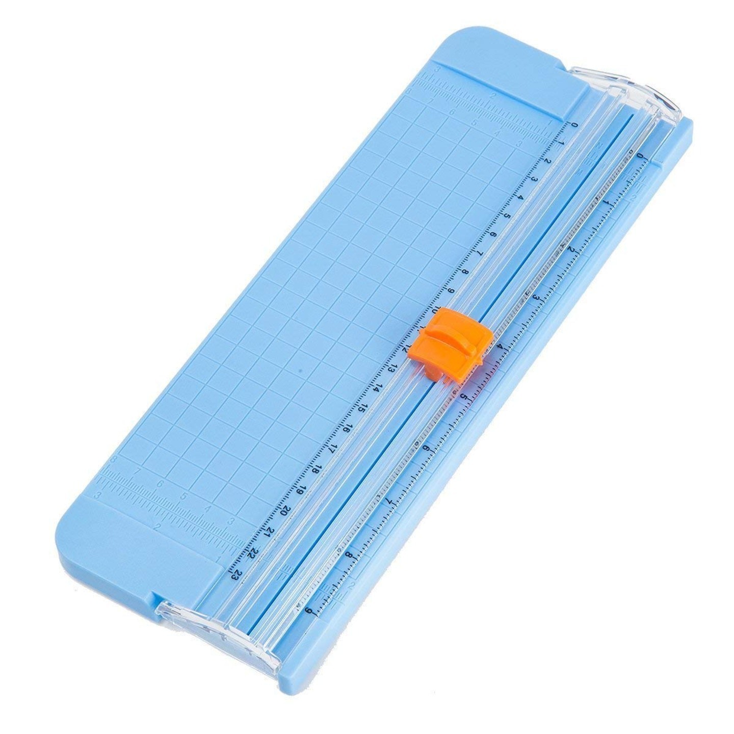 Qatalitic 9-inch Portable Paper Cutter, Guillotine Paper Trimmer with Security Safeguard for Standard Cutting of A5 Paper, Photos or Labels - Blue