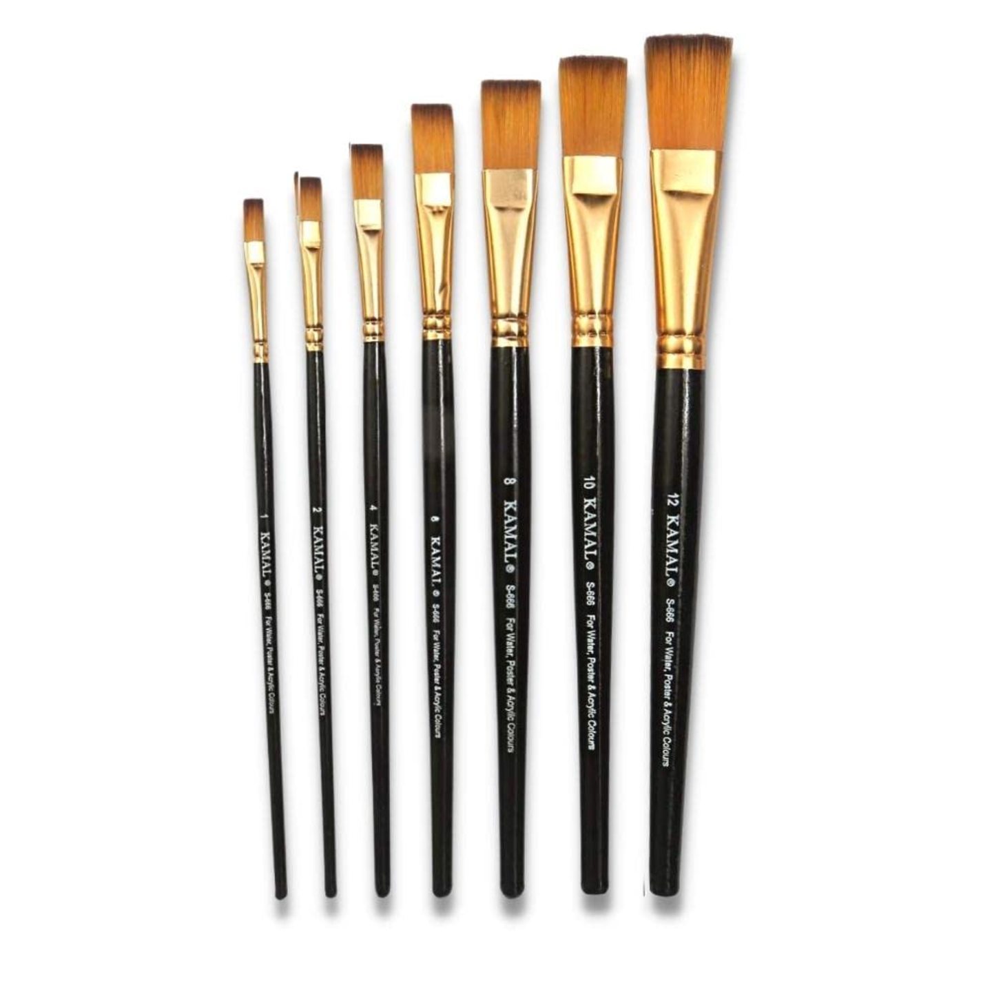 Qatalitic  Flat brushes Artist Quality Painting Brush Taklon/Synthetic Brush for Oil, Nail, Artist Acrylic Painting Set of 13