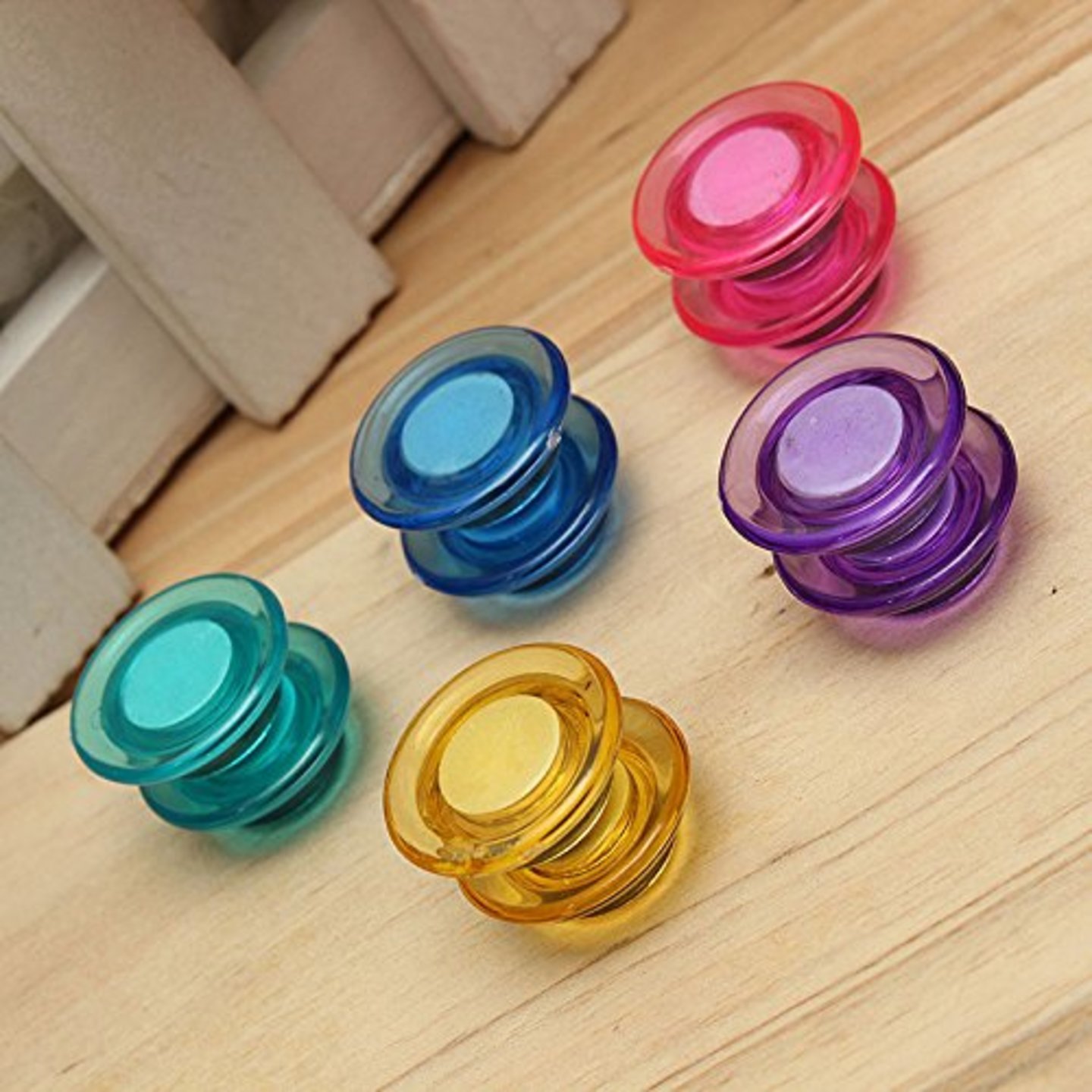 Qatalitic Colorful Translucent 20 Mm Magnet Buttons for Fridge, Magnetic White-Boards Set