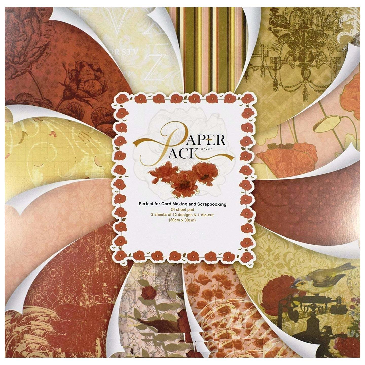 Qatilitic Pattern Design Printed Papers for Art & Craft, Decorative Greeting Cardmaking& Scrapbooking (24 Patterned Sheets+3 Die Cut Sheets) (VS12022) 