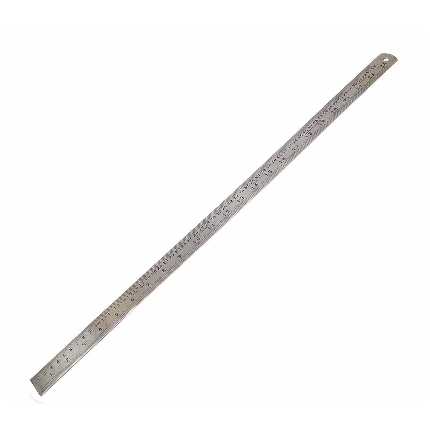 Qatalitic Stainless Steel 60 cms Scale  2 Feet Ruler For Artists , Engineers & Students