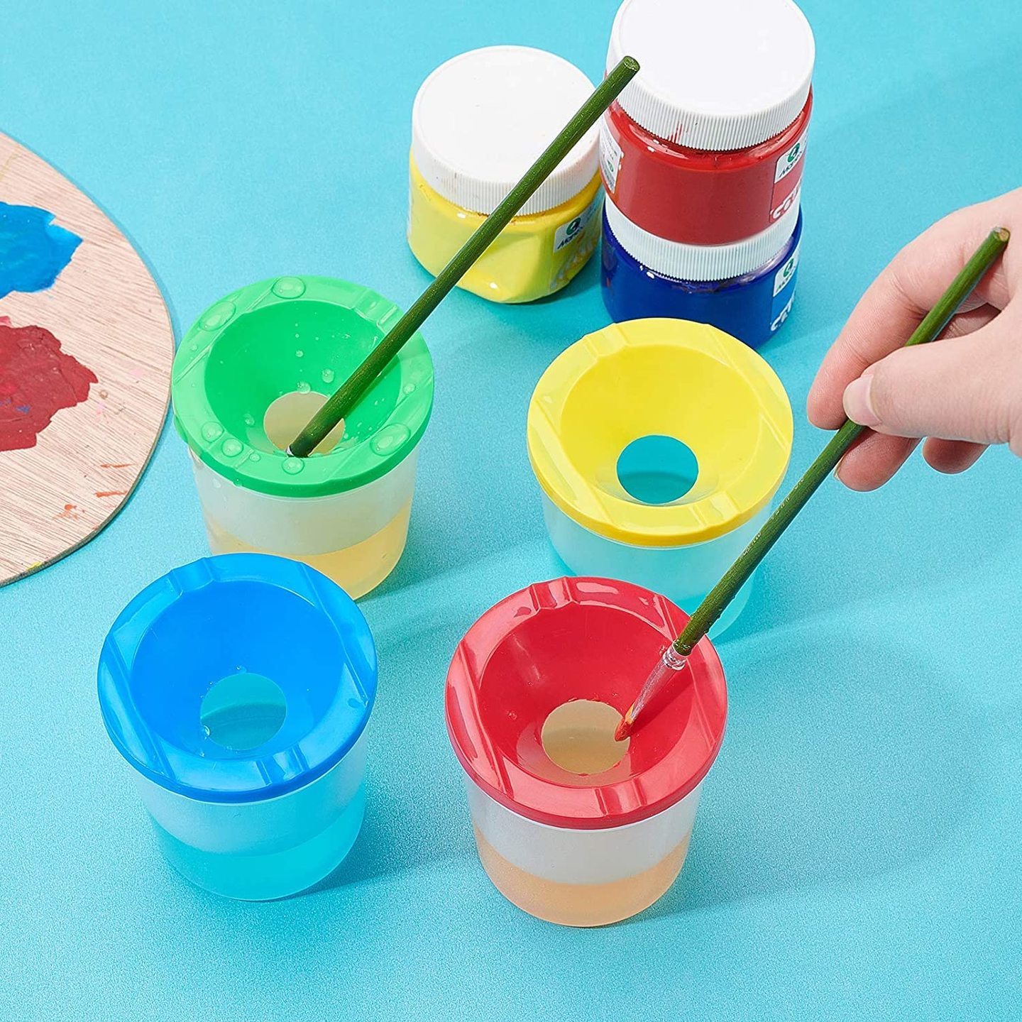   VeriXpress   Colourful Non Spill Paint Pots & Lids (Set of 2) for Beginners to Professionals Art & Craft Tool saurabh-19