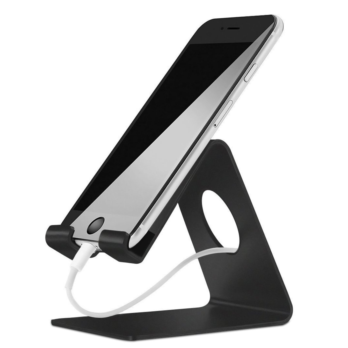 Desktop Cell Phone Stand, Tablet Stand, METAL Stand Holder for Mobile Phone and Tablet Up to 10.1 inch  BLACK.