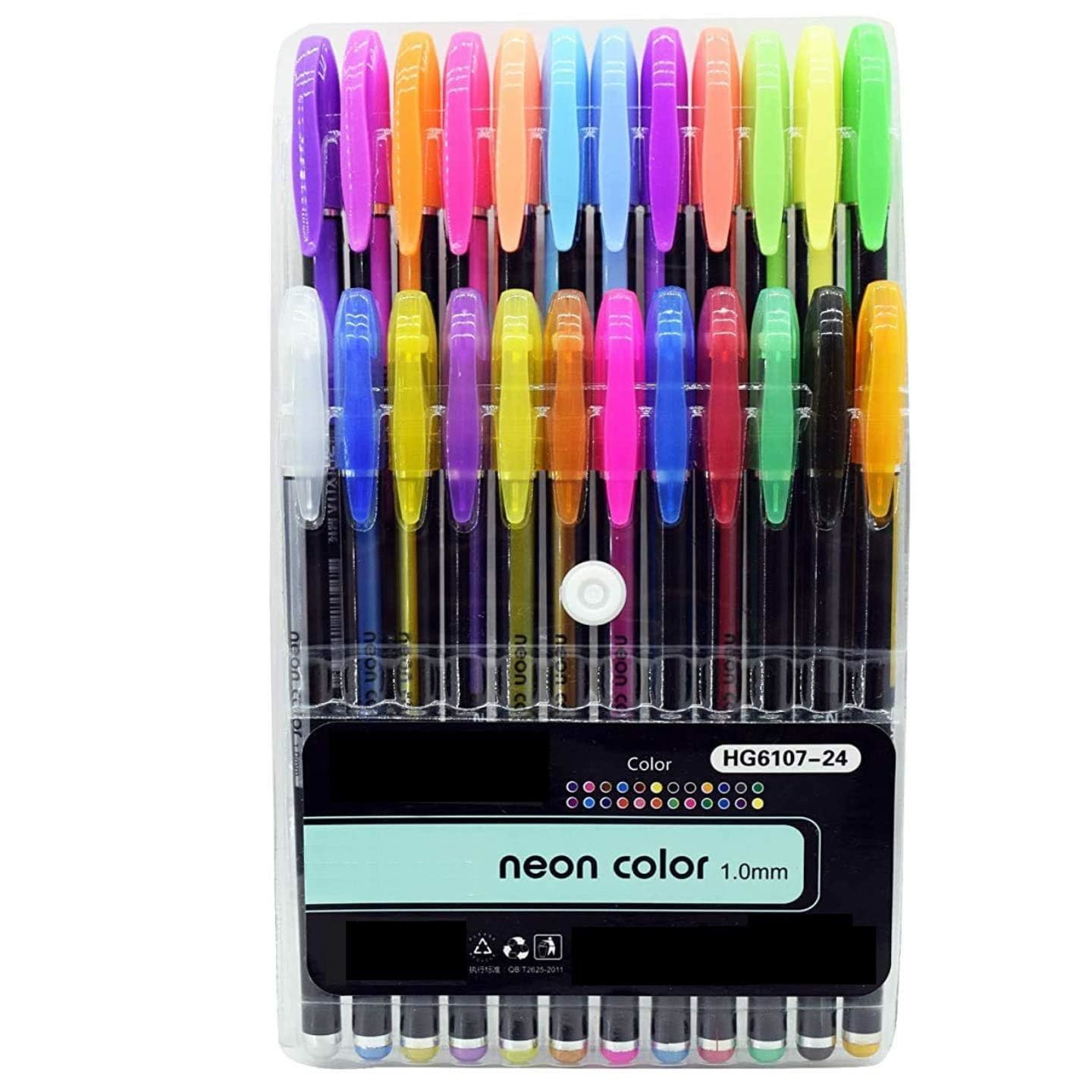 B08ZNJH9VR Veriexpress, Set of 24 Neon Gel Pens consisting Fluorescent, Metallic, Glitter, and Pastel colour pens For DIY Art & Crafts Sketching, Drawing & Painting Purpose