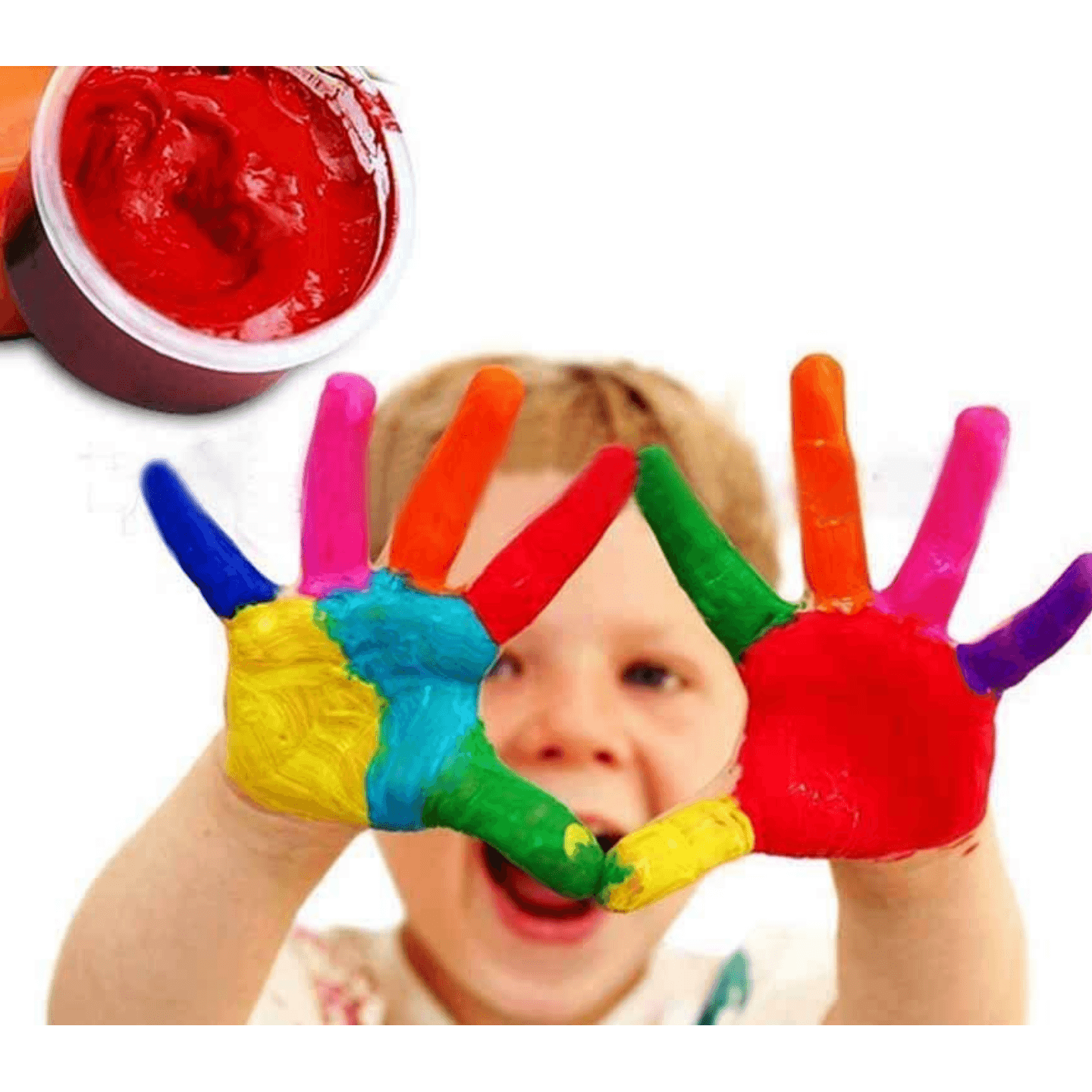Qatalitic Non Toxic Multicolor Finger Paint	Smooth, Mixable, Easy to Wash and Dry Paints Foot Print, Fingerprint DIY Painting for Kids Set of 6